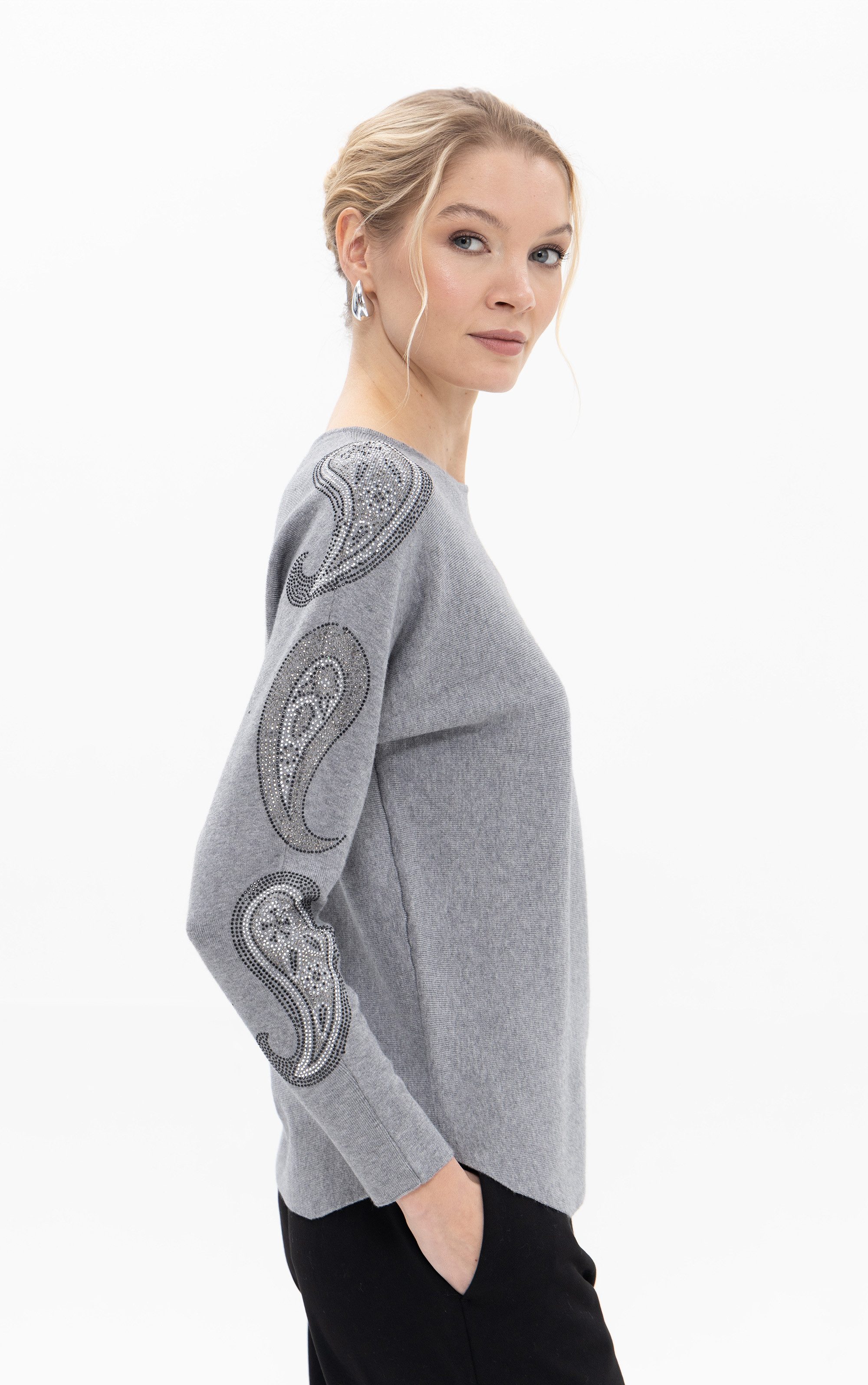Passioni Strickpullover mit Paisley-Design