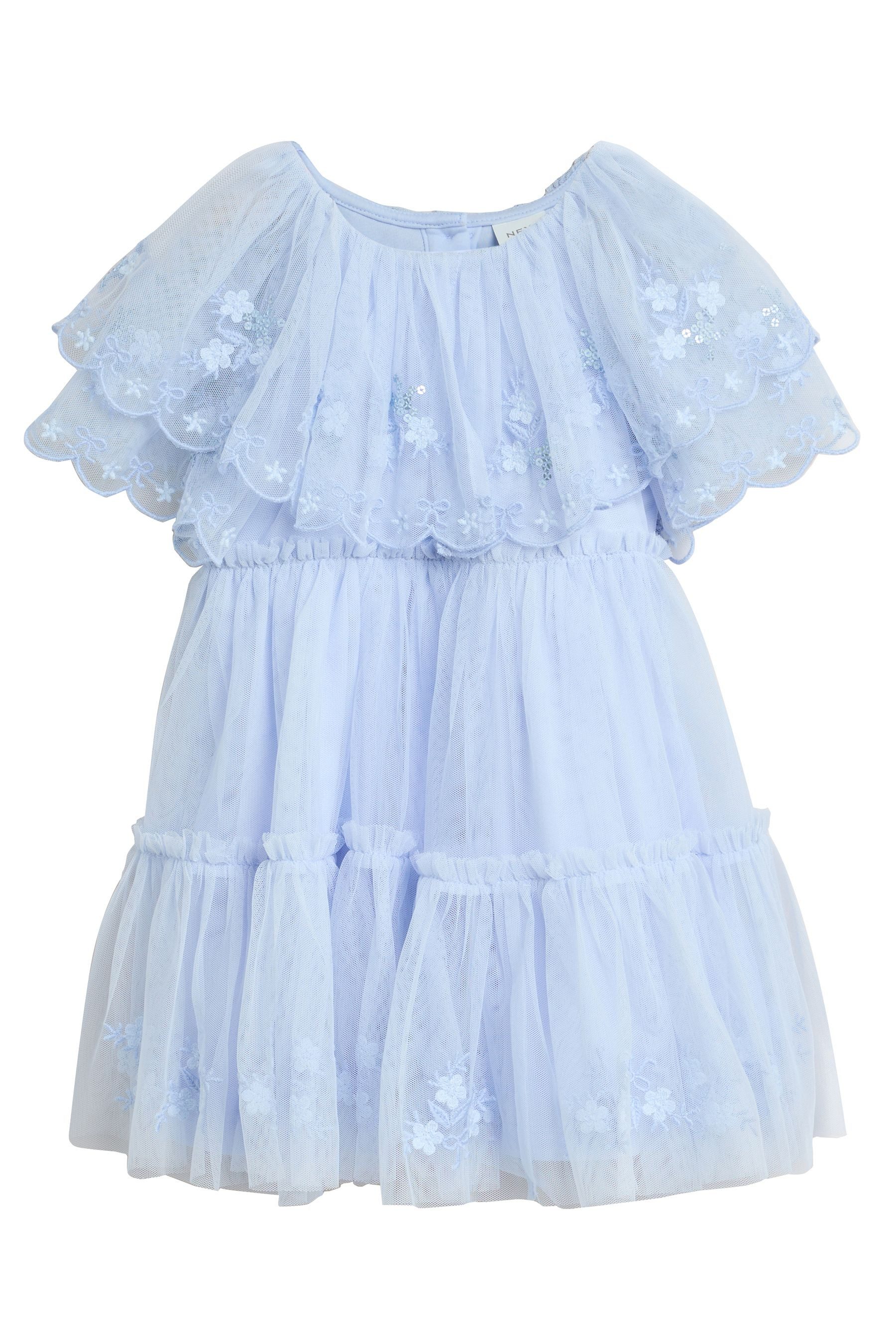 Next Partykleid Festliches Kleid mit Mesh-Cape und Stickerei (1-tlg)