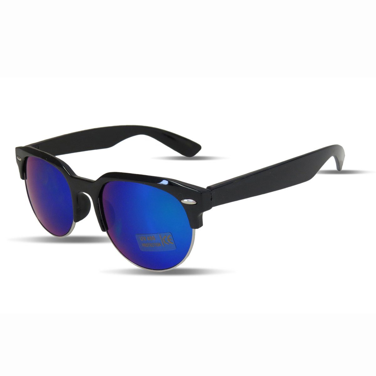 Sonia schwarz-blau Sommer Modern Verspiegelt Sonnenbrille Onesize Klassisch Originelli Sonnenbrille