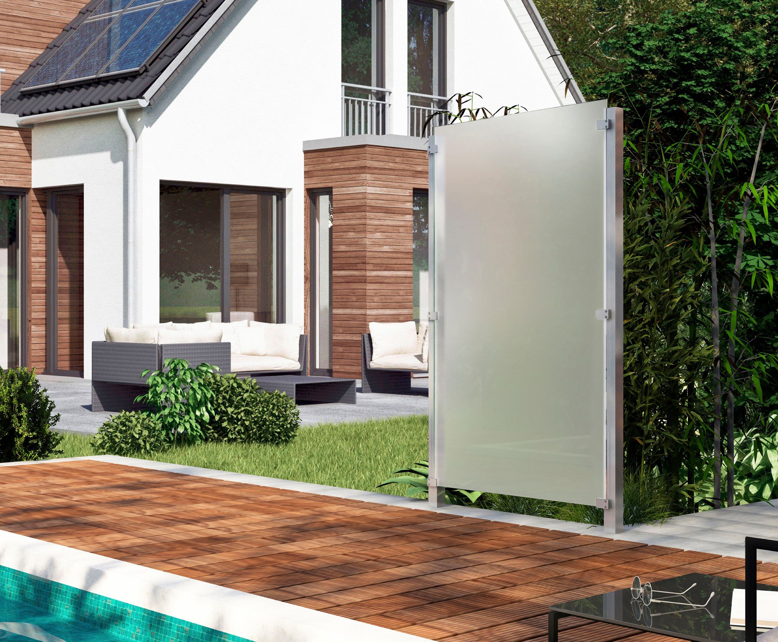 STAKET PRO Zaun, (Set), Glaszaun, Gesamtlänge: 1,21 m, 2 Pfosten