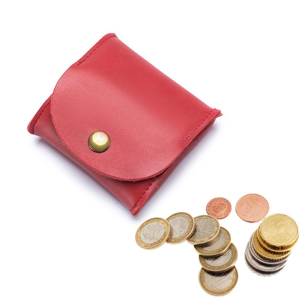 VIVIHEYDAY Geldbörse Damen Herren echt Leder Geldbörse Portemonnaie (1-tlg), Knopfverschluss Rot