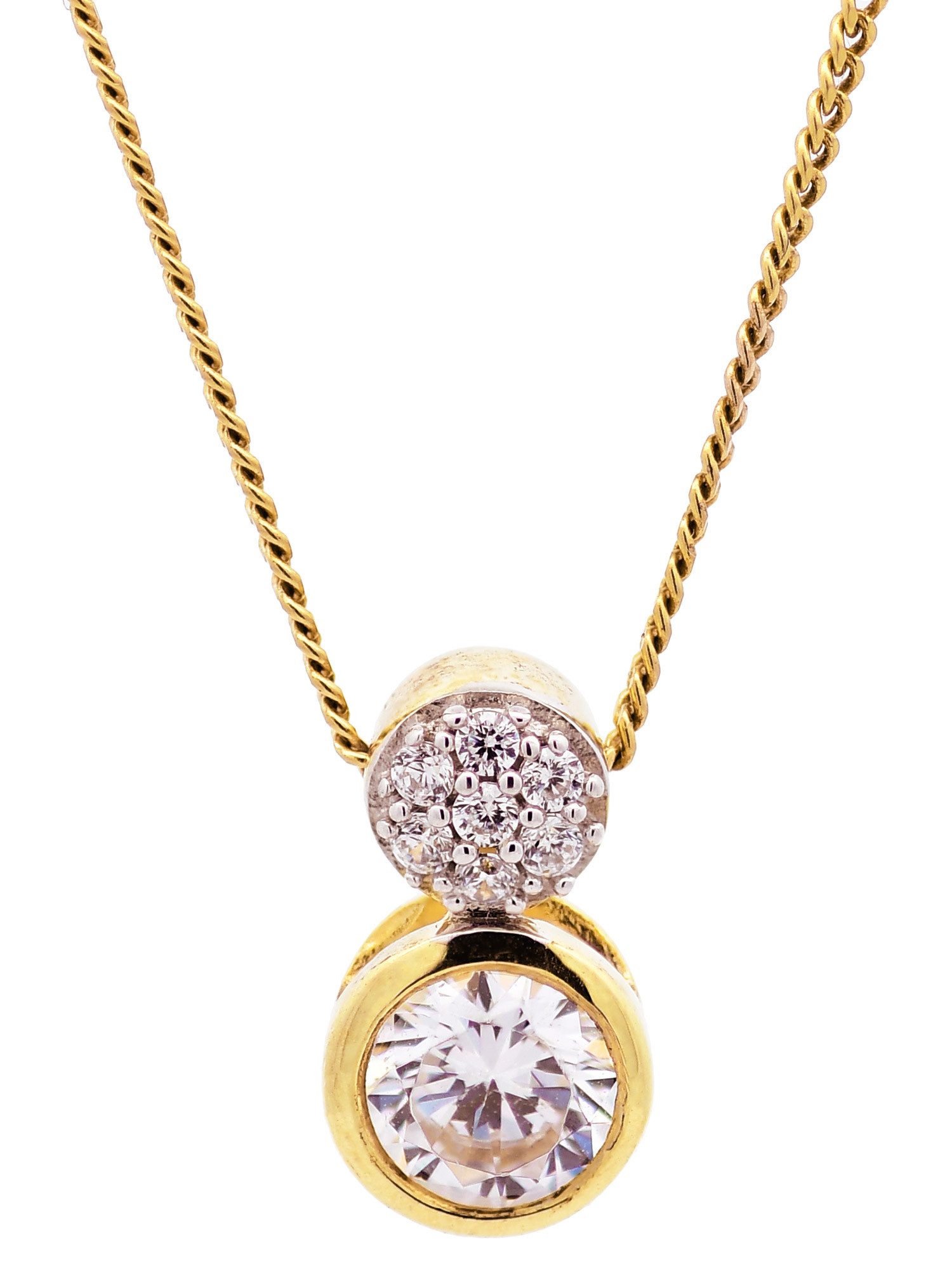 Kreuzanhänger Gold Anhänger Zirkonia mit Goldkette massiv 333-8 Karat Gold 36 cm