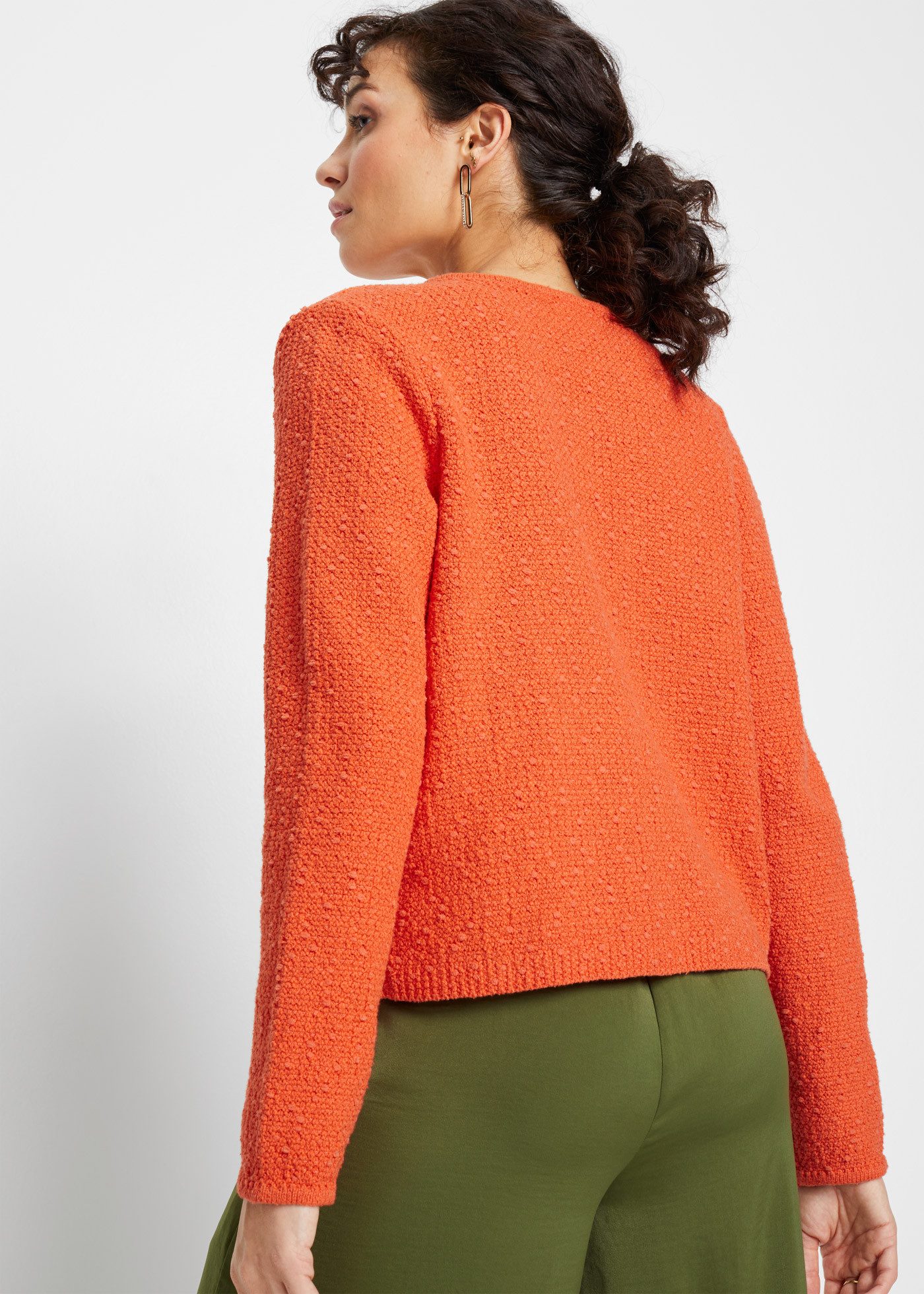 bonprix Strickjacke Loose fit, mit Bouclégarn, femininer Stil günstig online kaufen