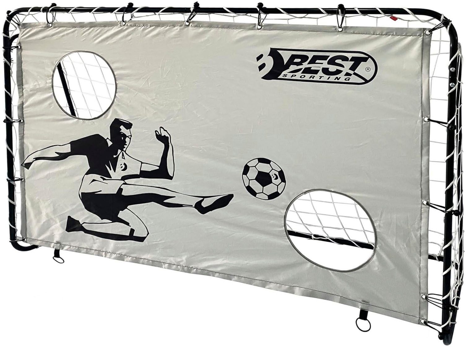 Best Sporting Fußballtor Fußballtor mit Torwand 2 Schusslöcher