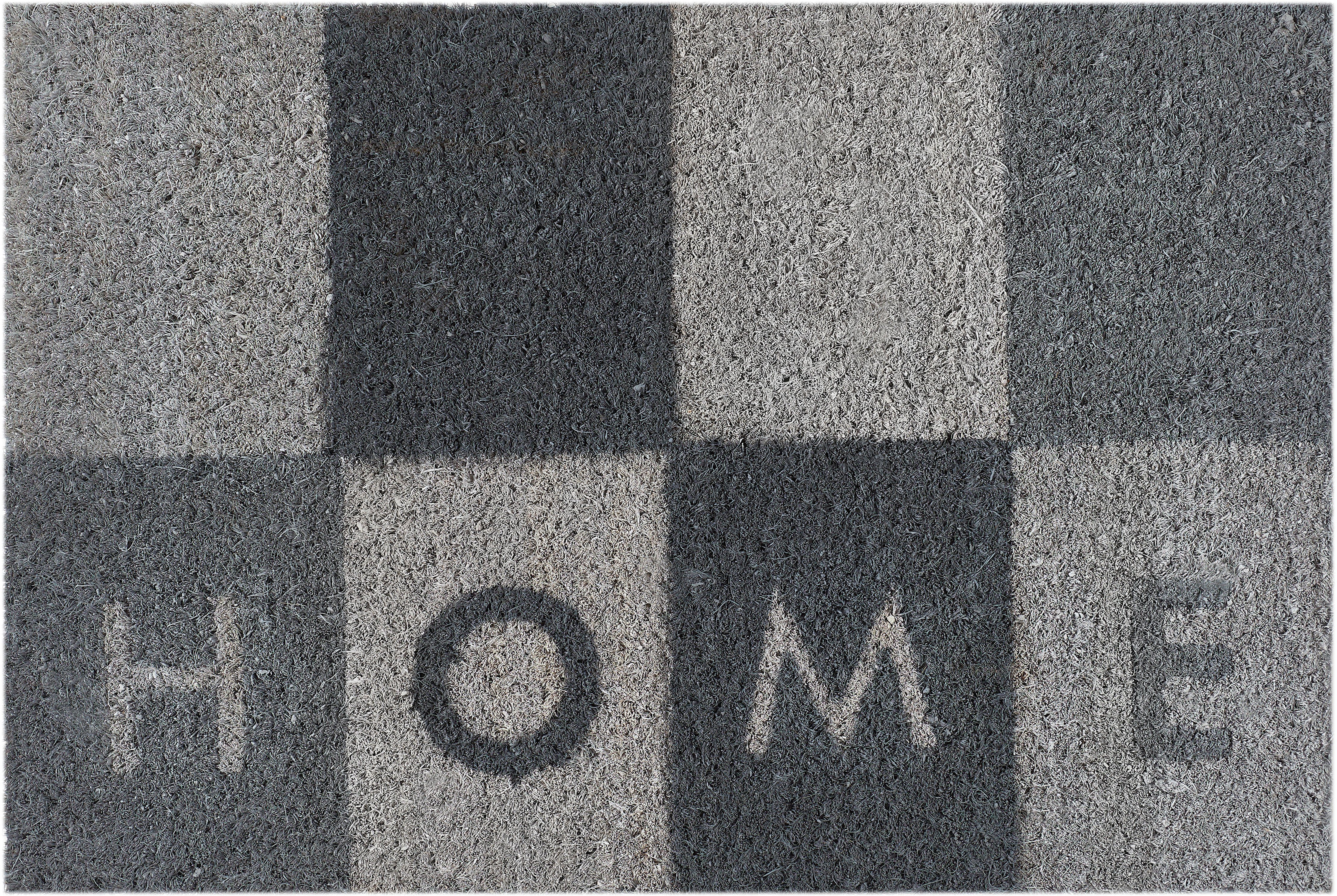 Fußmatte Kokos Home, In- Spruch, Höhe: Outdoor und mm, graublau mit geeignet Schmutzfangmatte, 17 rechteckig, Andiamo