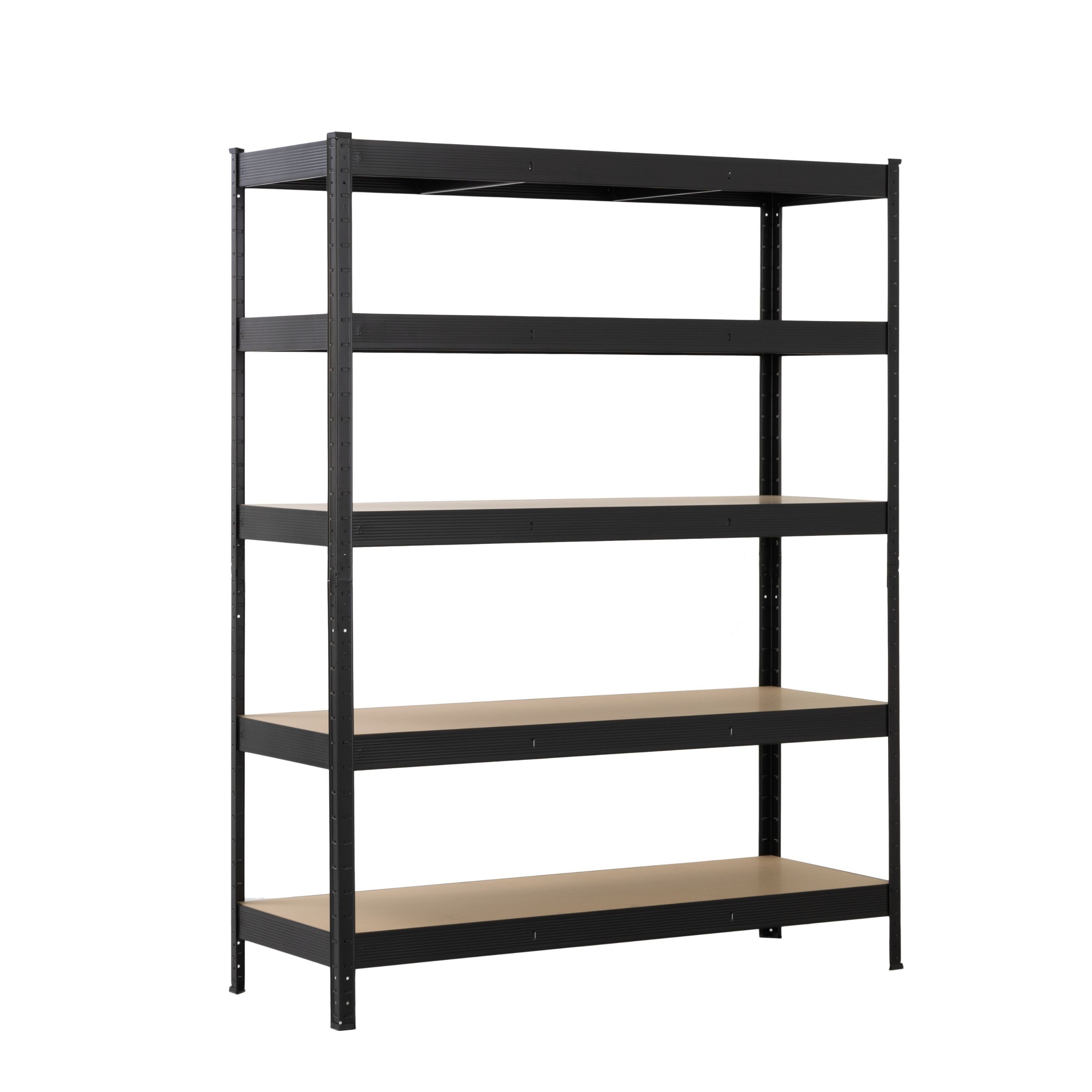 SCHULTE Regalwelt Schwerlastregal mit 5 MDF-Böden, 180x140x50 cm (HxBxT), 150 kg/Boden schwarz