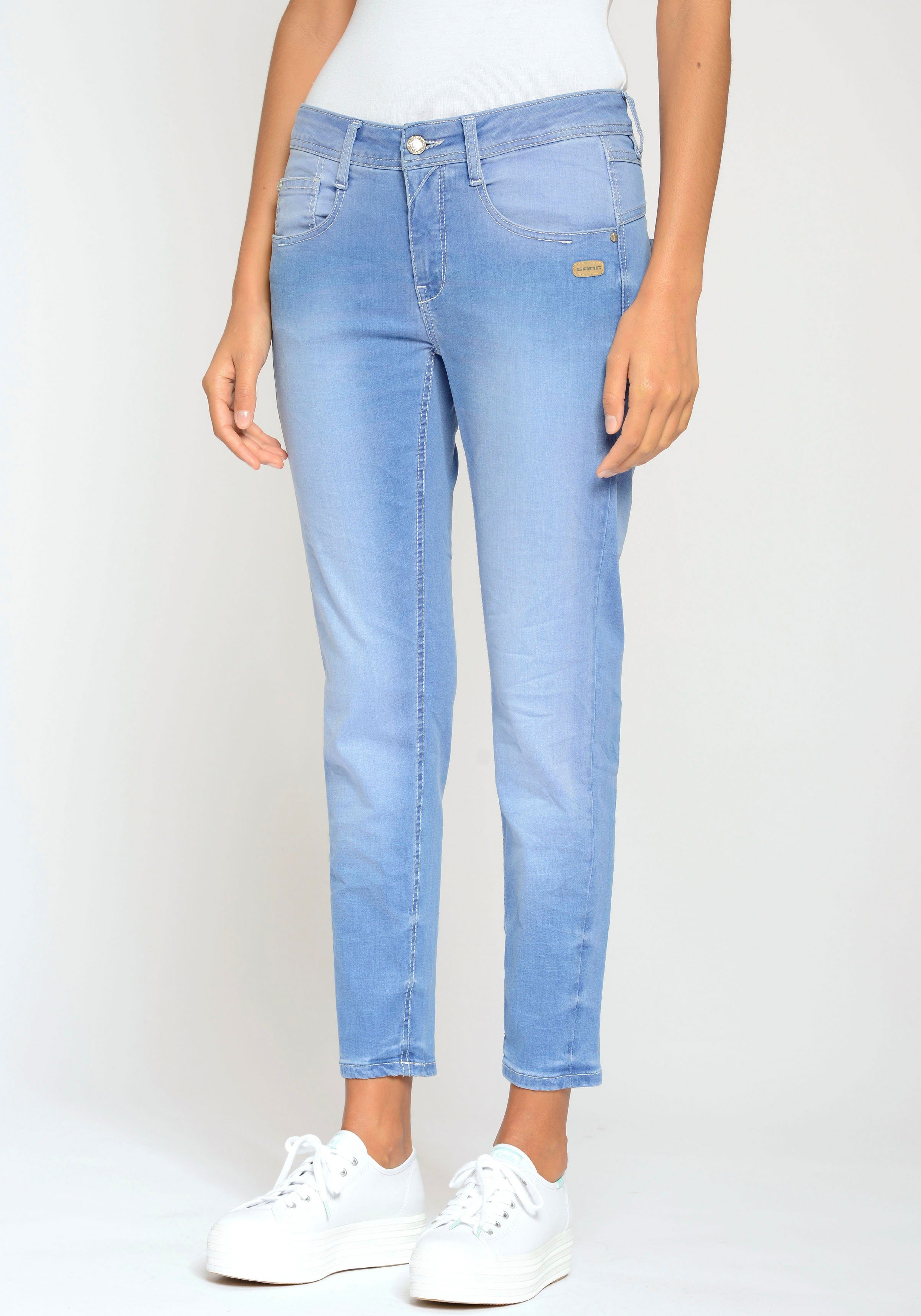 GANG Relax-fit-Jeans 94Amelie cropped mit doppelter Passe und doppelter, rechter Gesäßtasche