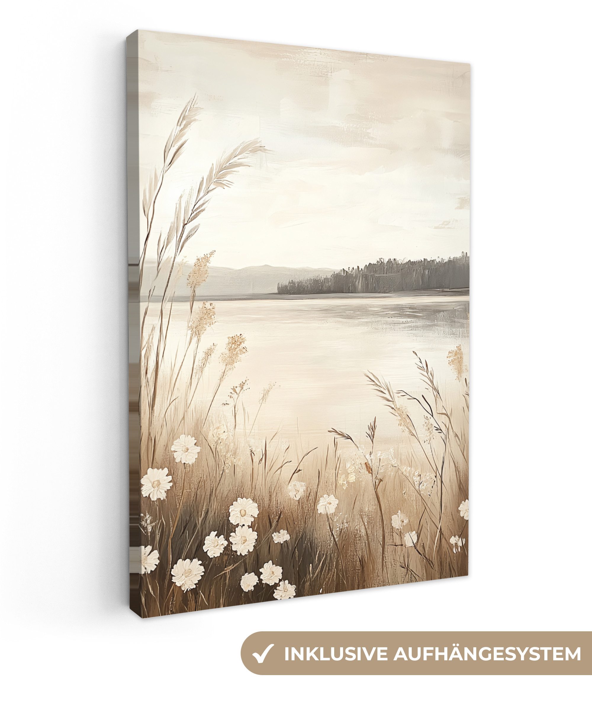 OneMillionCanvasses® Leinwandbild See - Wasser - Natur - Beige, Fotodruck ( günstig online kaufen