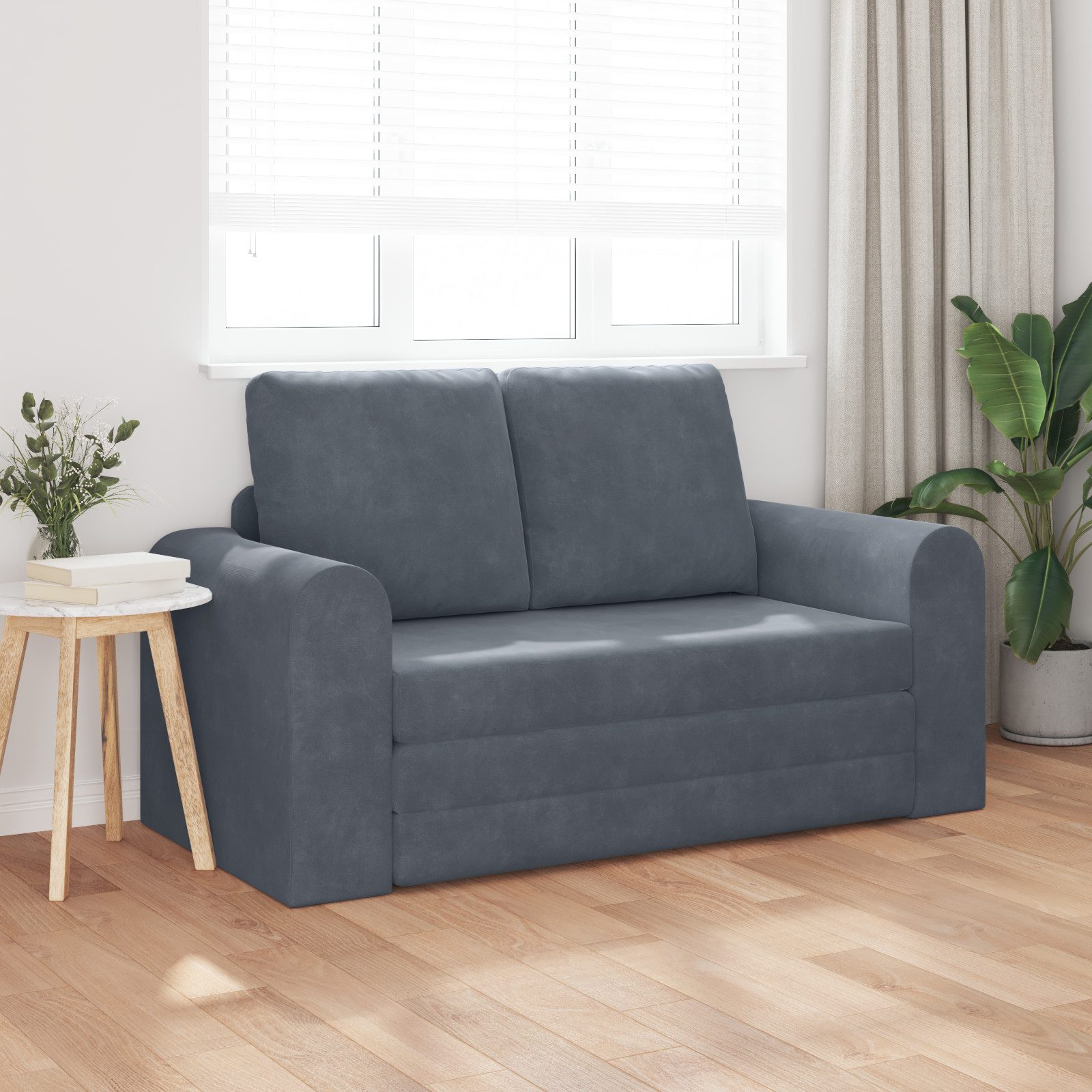 vidaXL Sofa Sofabett 2-in-1 Dunkelgrau 148x71x83 günstig online kaufen