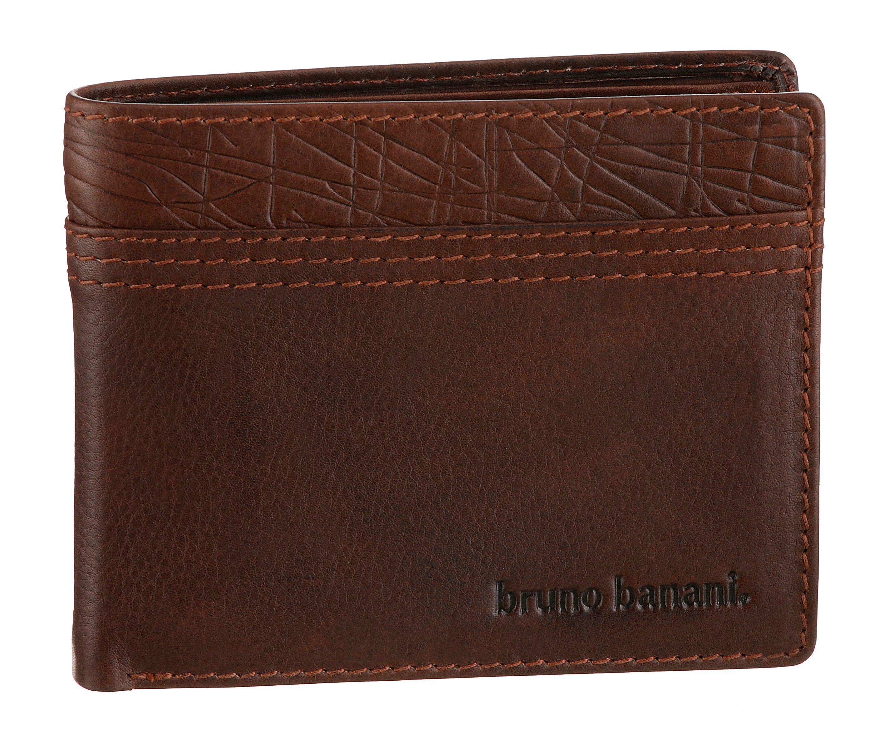 Bruno Banani Geldbörse, aus hochwertigem Leder, Gr. ca. B/H/T: 12/9,5/1,5 cm