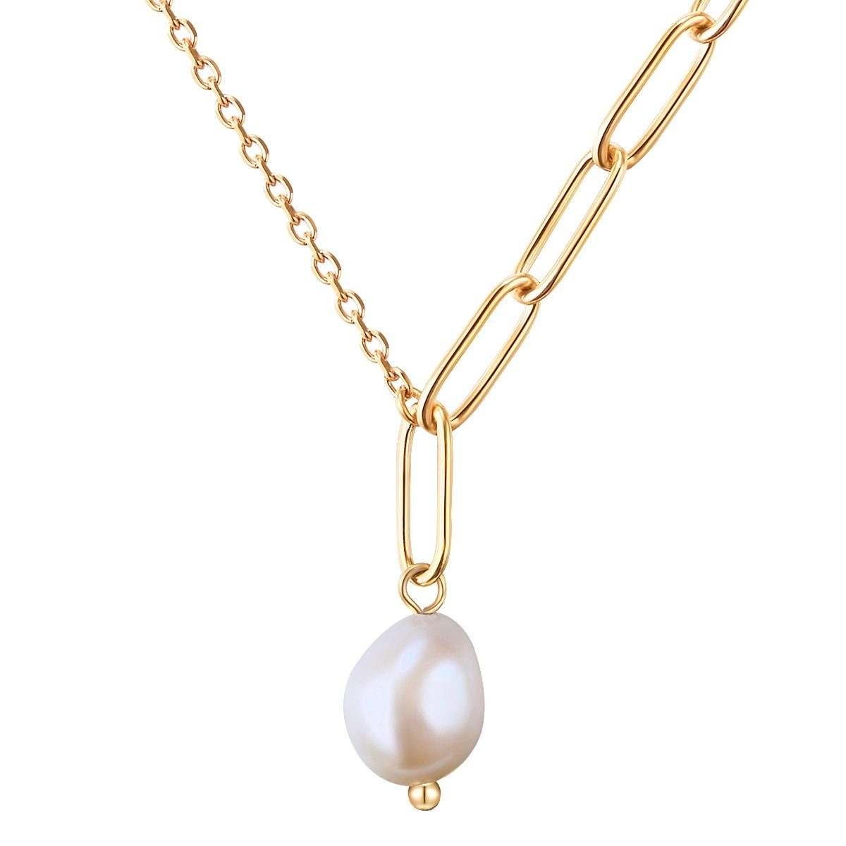 Valero Pearls Edelstahlkette gelbgold, mit Süßwasser-Zuchtperle günstig online kaufen