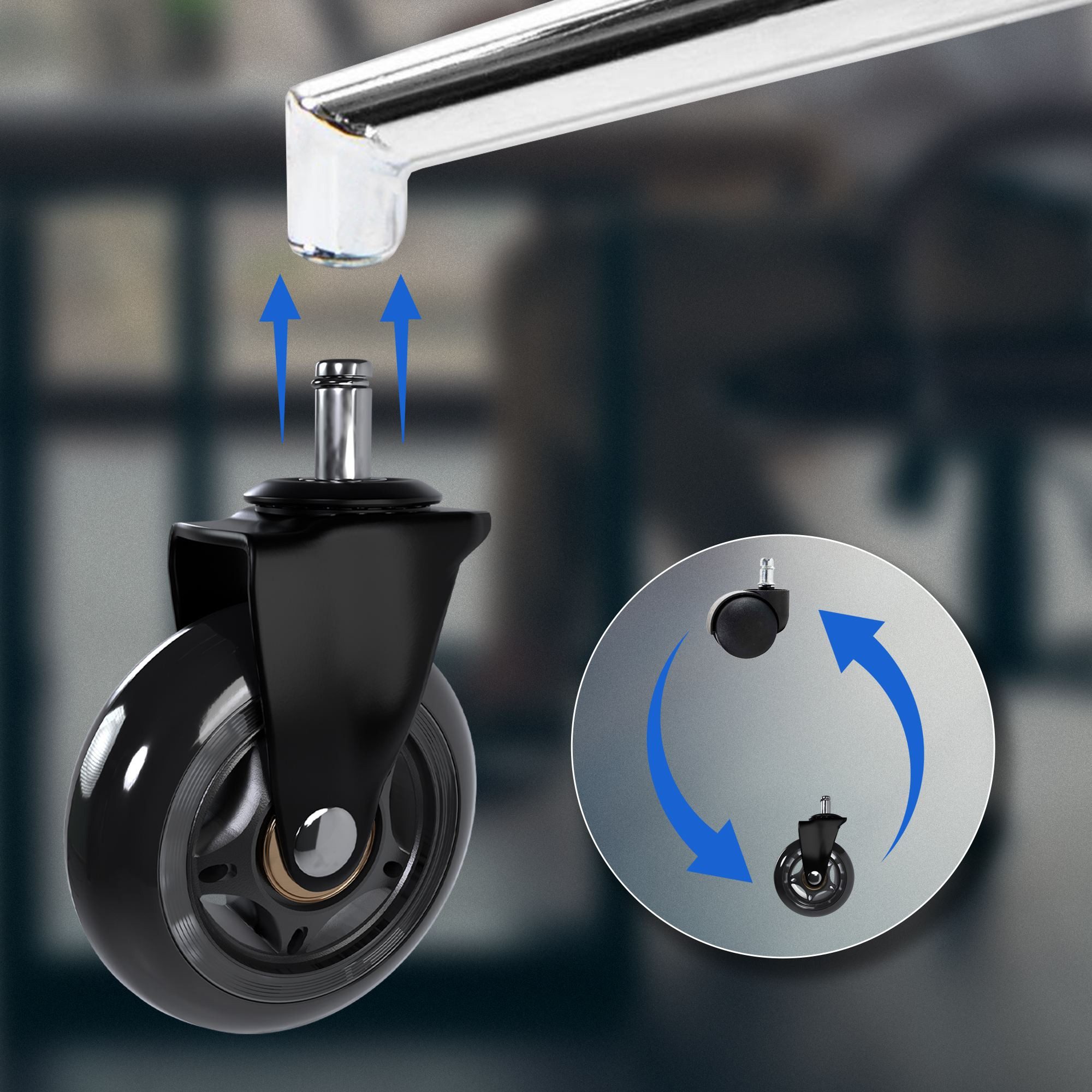 CLP Stuhlrolle Bodenrollen aus Gummi, universelle Laufrollen