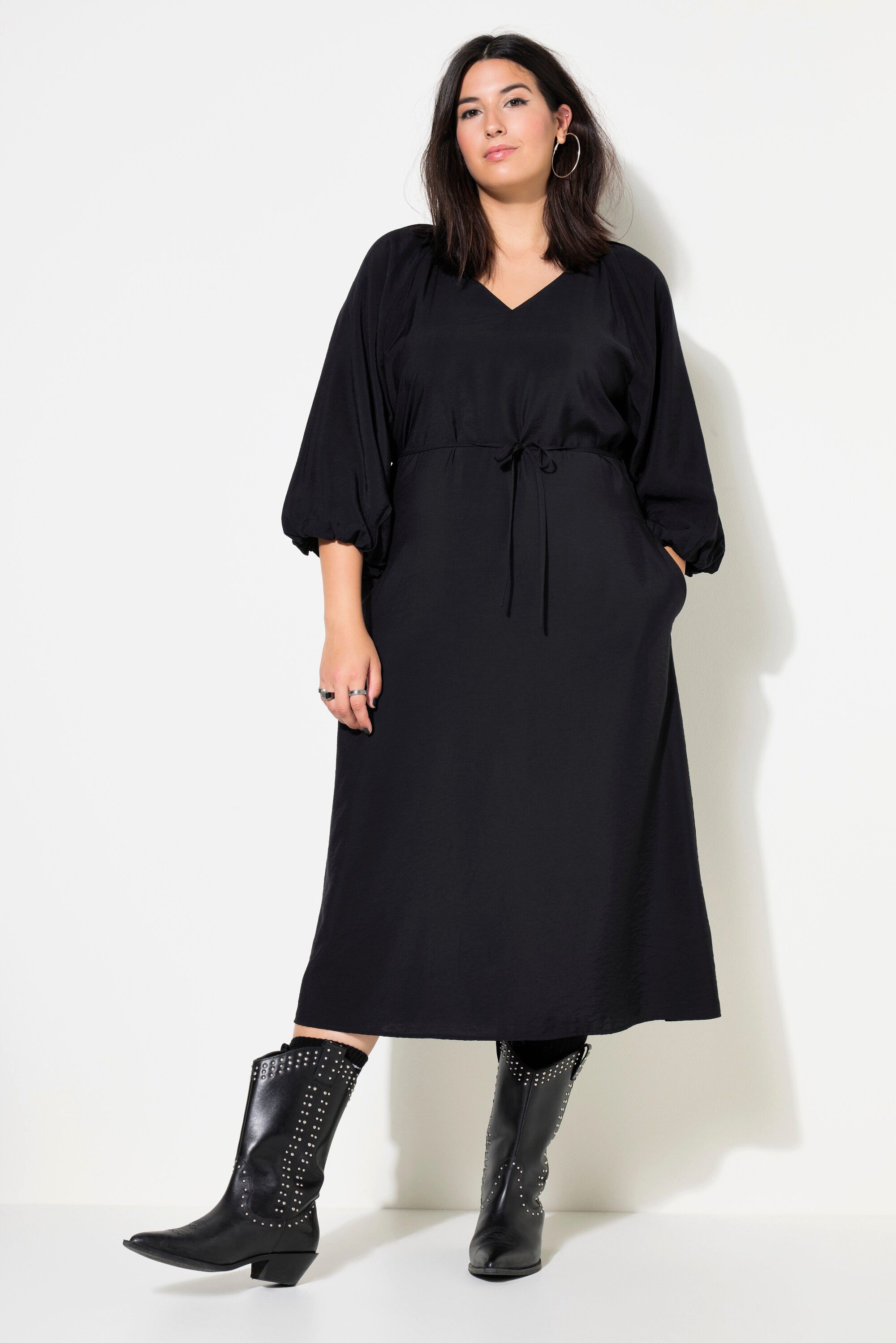 Midikleid Maxikleid A-Line 3/4-Ballonärmel