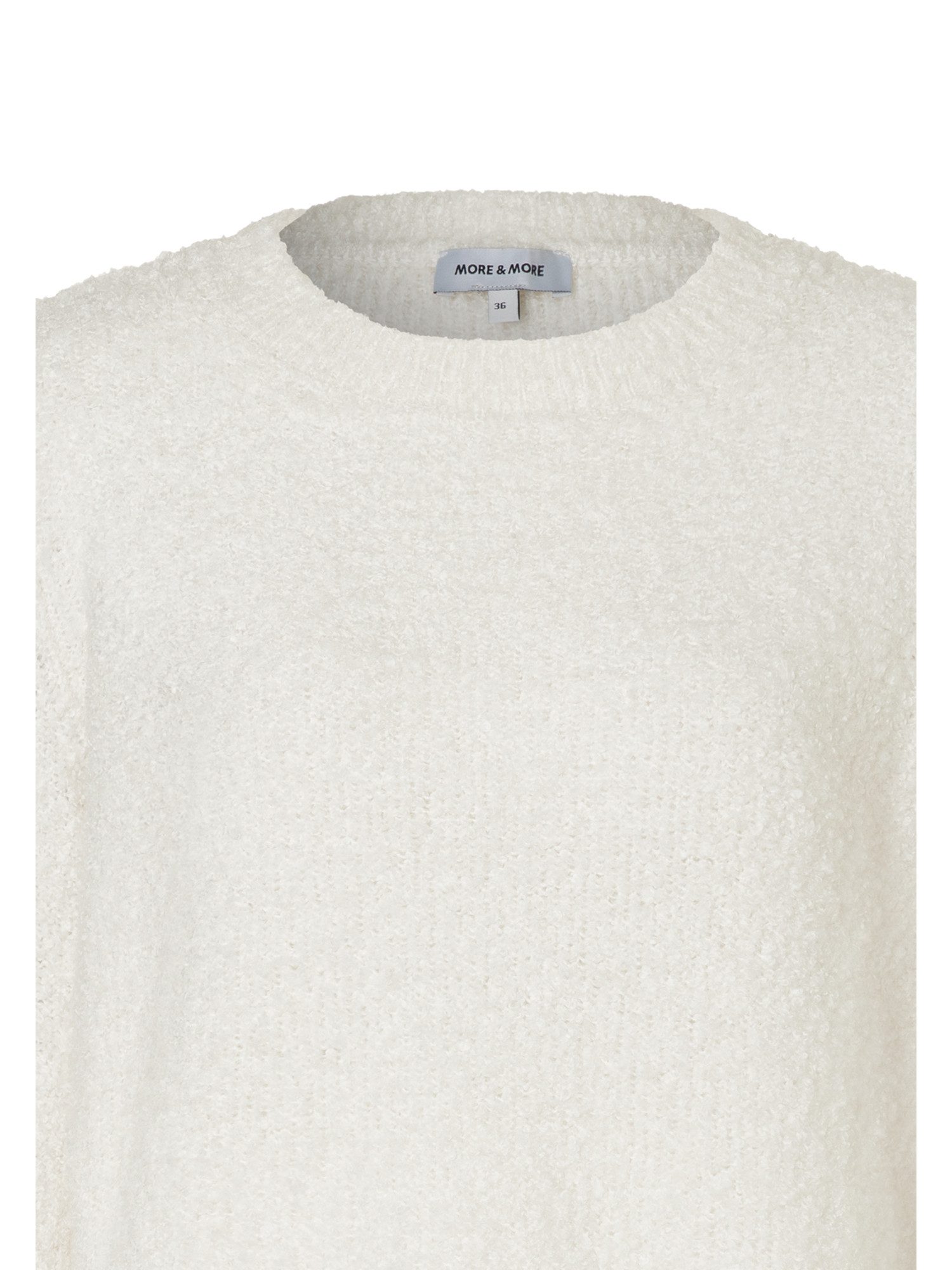 MORE&MORE Rundhalspullover Rundhalspullover mit Bouclé-Struktur