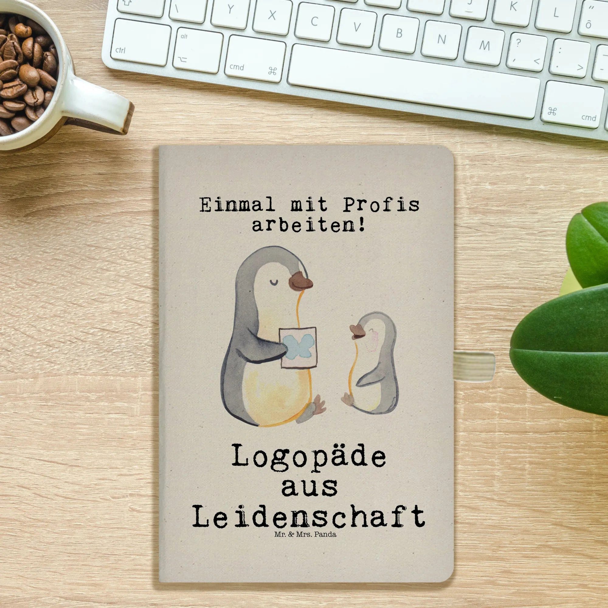 Thumbnail - Mr. & Mrs. Panda Notizbuch Logopäde Leidenschaft - Transparent - Geschenk, Notizheft A5, A5 Noti Mr. & Mrs. Panda, Umwel...