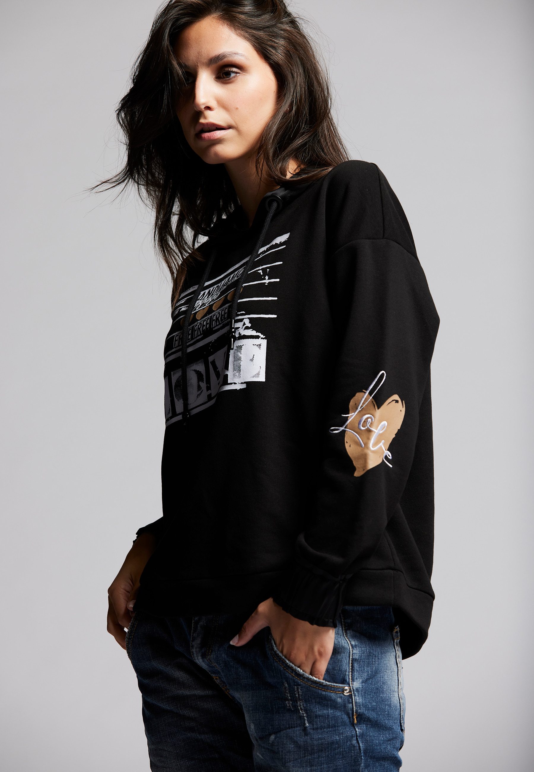 Andijamo-Fashion Hoodie CASUAL CHIC Satinkapuze günstig online kaufen