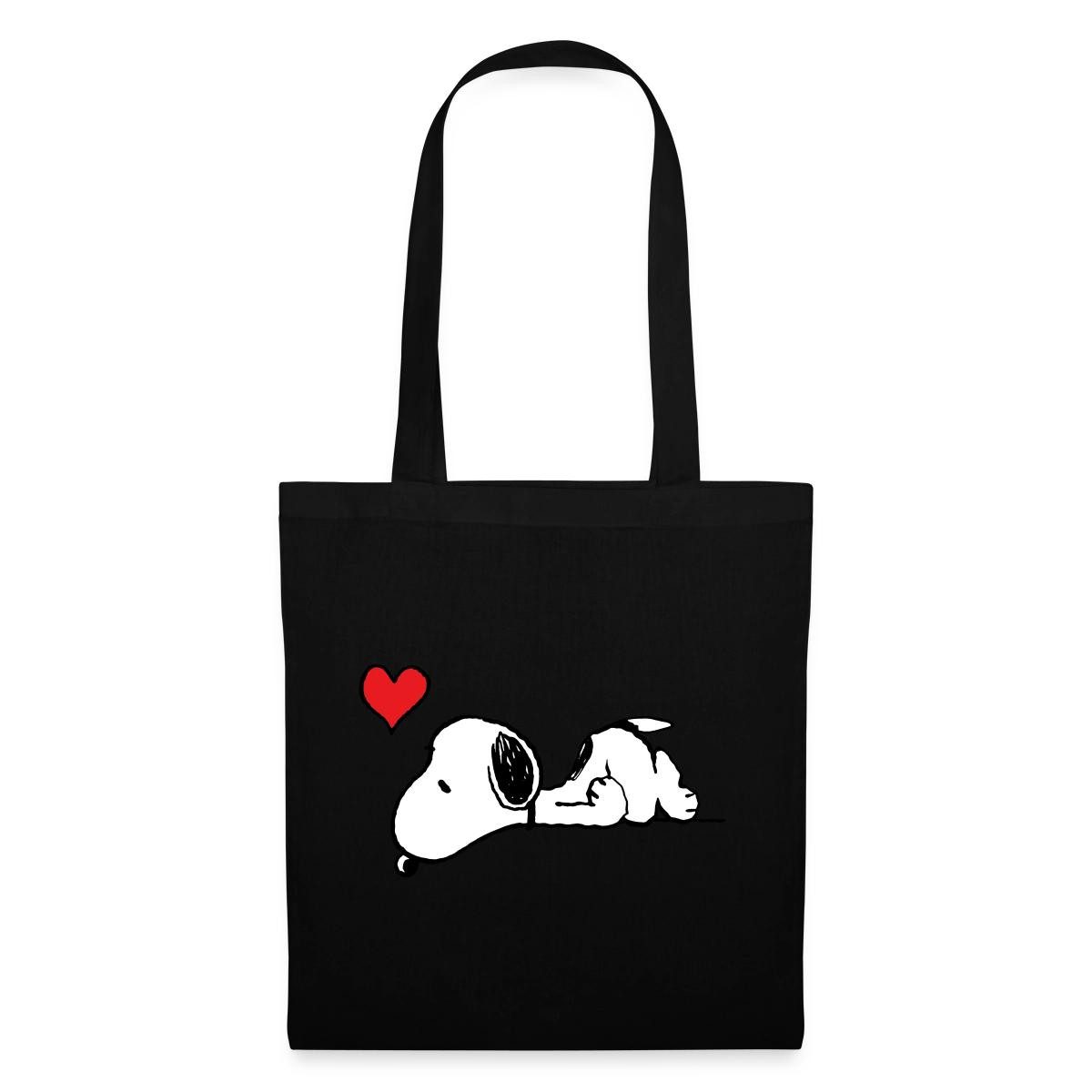 Spreadshirt Henkeltasche Peanuts Snoopy Liebe Herz Love Stoffbeutel (1-tlg)
