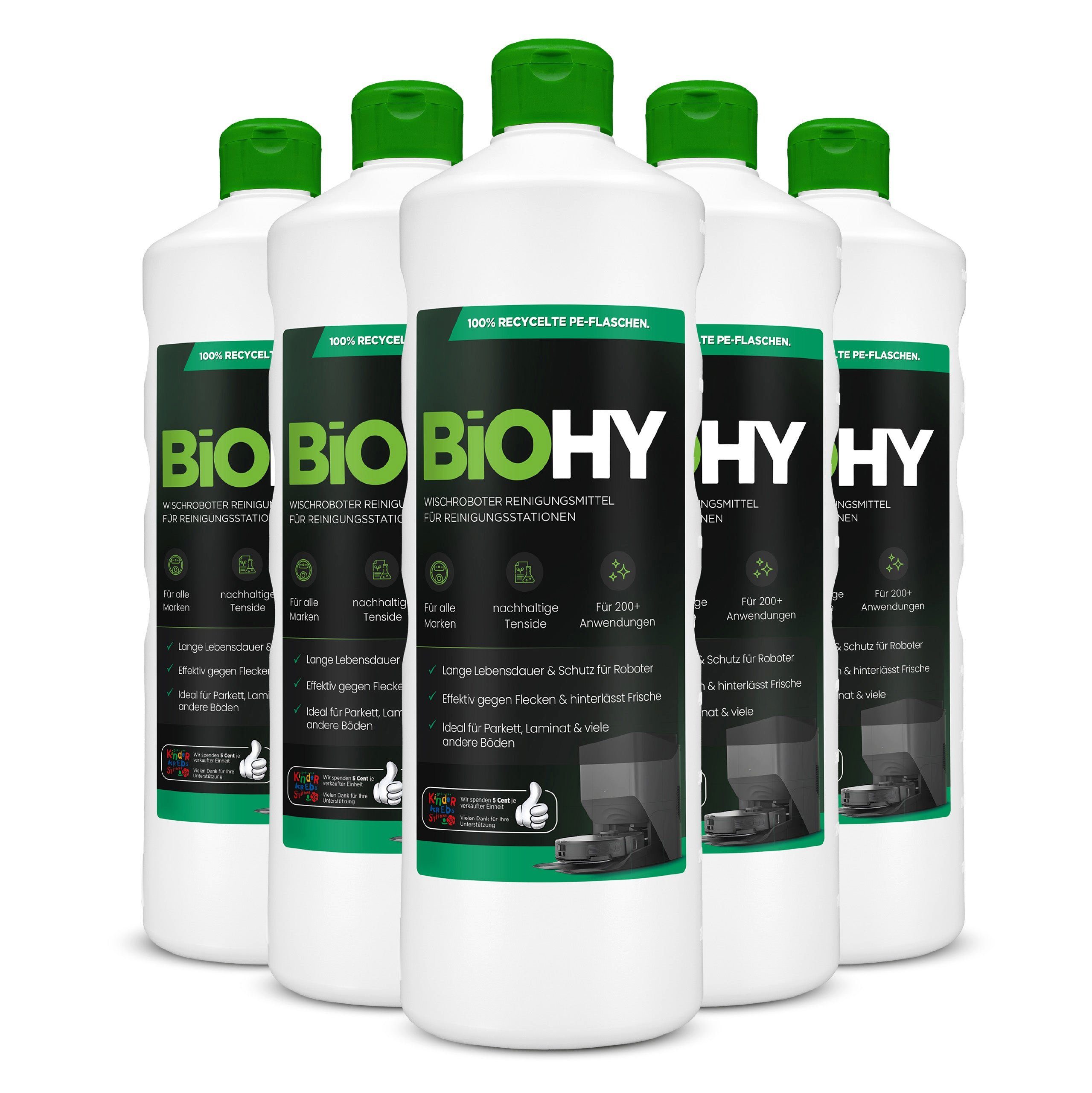 BiOHY Hartbodenreiniger Wischroboter Reinigungsmittel für Reinigungsstationen 6er Pack...