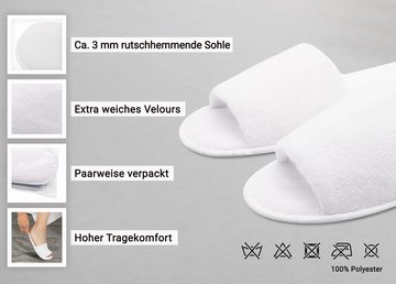 ZOLLNER Pantoffel (10-tlg) Universalgröße, 100% Polyester, vom Hotelwäschespezialisten