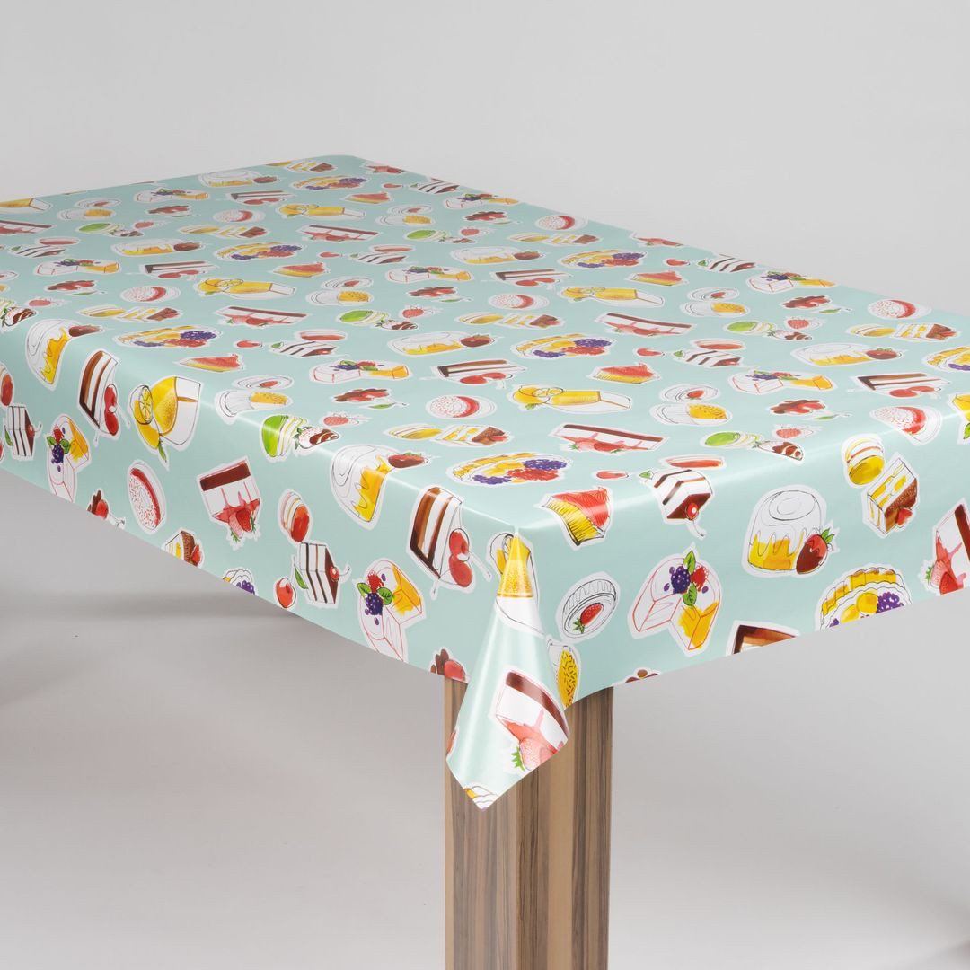 laro Tischdecke laro Wachstuch-Tischdecke Wachstischdecke Geburtstag Torte Blau