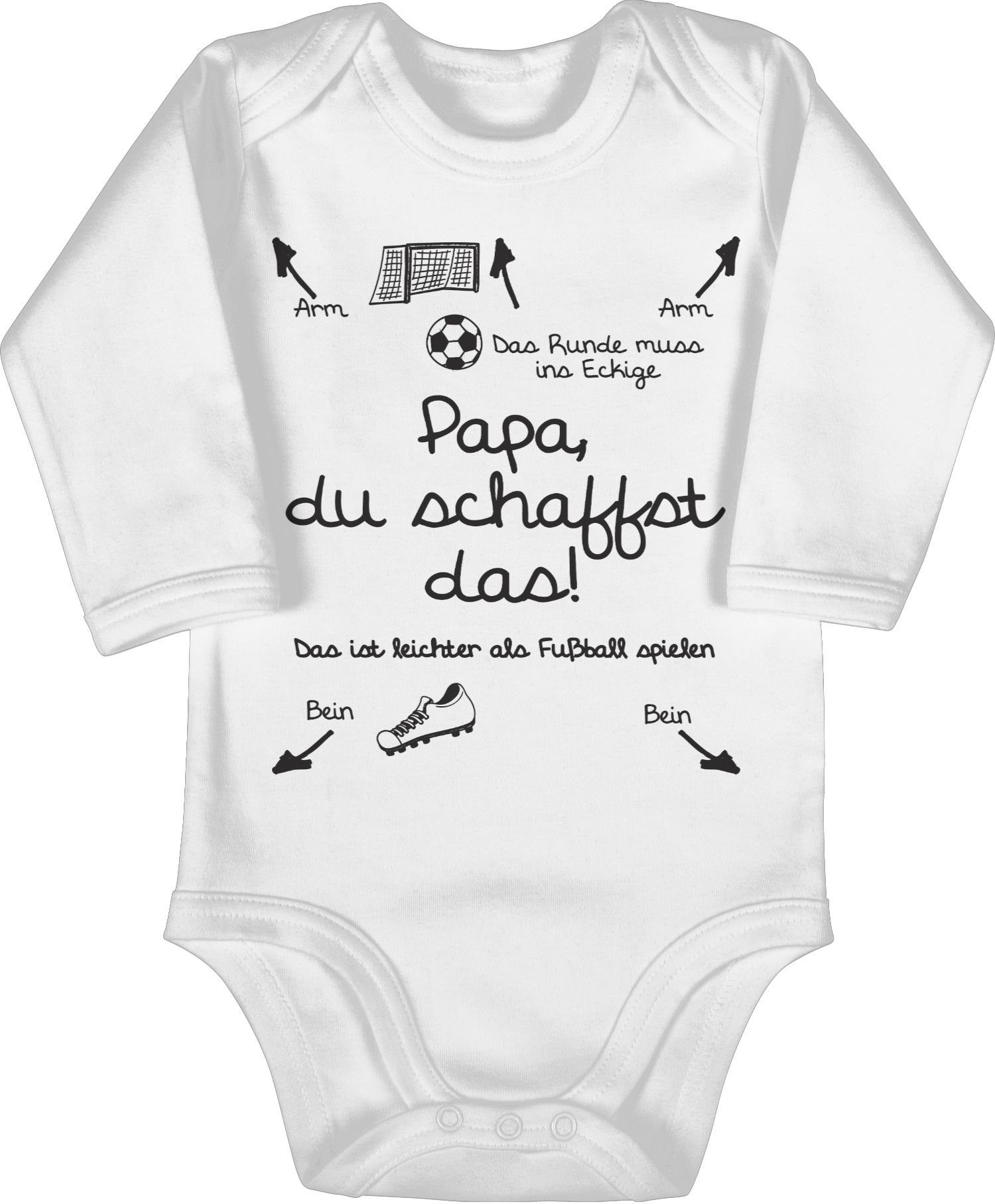 Shirtracer Shirtbody »Papa du schaffst das Fußball schwarz