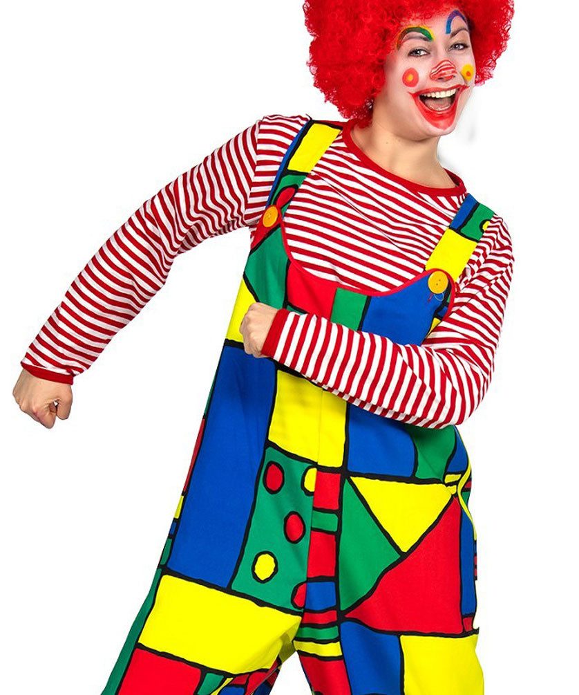 Karneval-Klamotten Clown-Kostüm Damen bunte Clownshose Zirkus Erwachsenekos günstig online kaufen