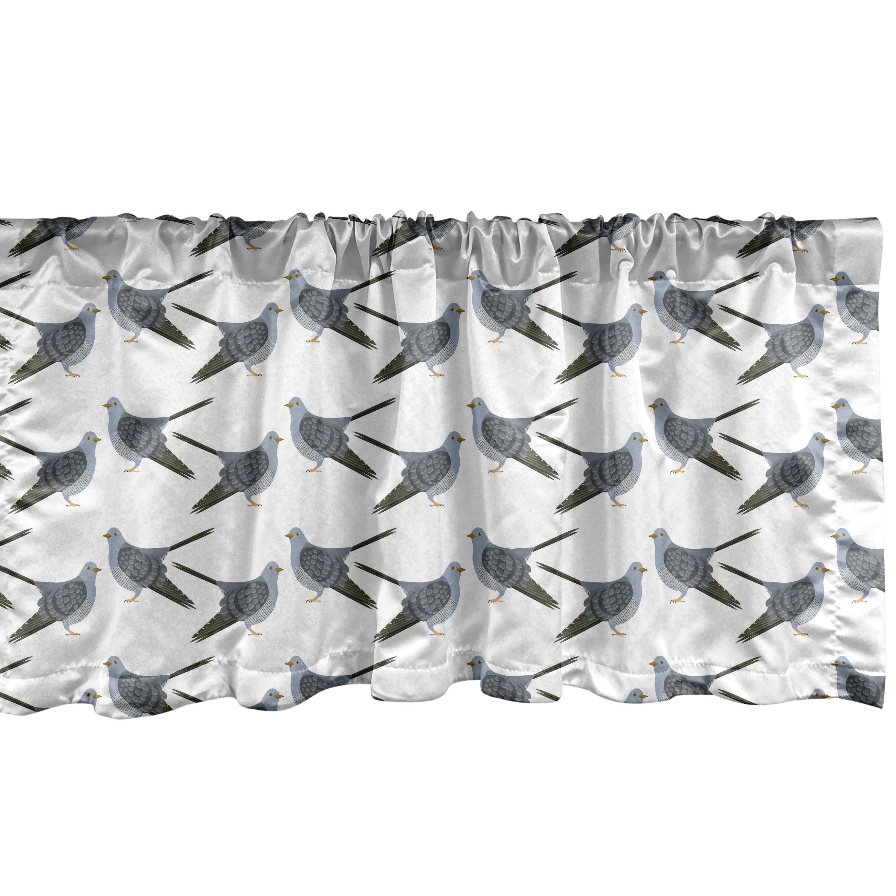 Scheibengardine Vorhang Volant für Küche Schlafzimmer Dekor mit Stangentasche, Abakuhaus, Microfaser, Vogel Tauben-Flügel-Muster-Grafik