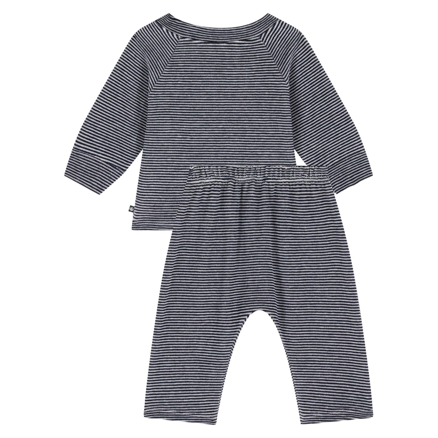 Petit Bateau Neugeborenen-Geschenkset Petit Bateau 2-teiliges Baby-Set blau Cardigan und Hose Streifen