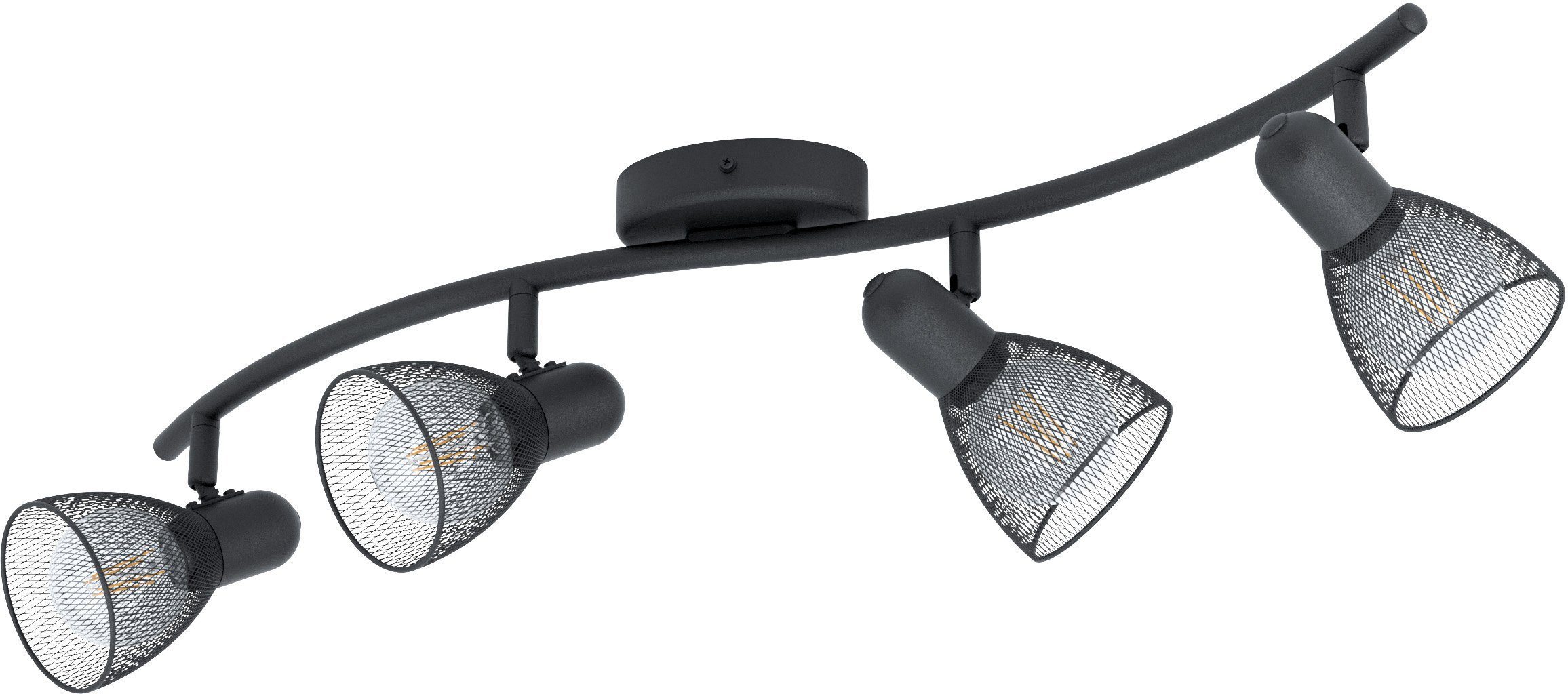 EGLO Deckenspot CAROVIGNO Deckenstrahler, Stahl, E14, IP20, Wohnzimmerlampe, Flurlampe, Leuchtmittel wechselbar, ohne Leuchtmittel, Spot für Wohnzimmer, Flur oder Schlafzimmer - schwarz - 4X40W exkl.