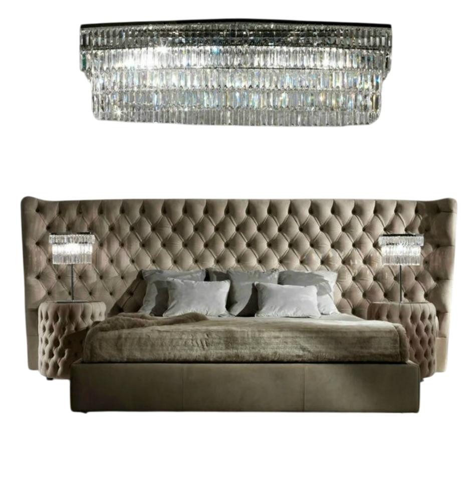 JVmoebel Polsterbett Luxus Chesterfield Bett Polster King Size Beige Doppelbett Neu, Made in Europe