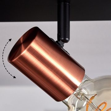 hofstein Deckenleuchte »Palazzetto« längliche Deckenlampe aus Metall in Schwarz/Roségold, ohne Leuchtmittel, mit verstellbaren Strahlern u. Lichteffekt durch Gitter-Optik, E27