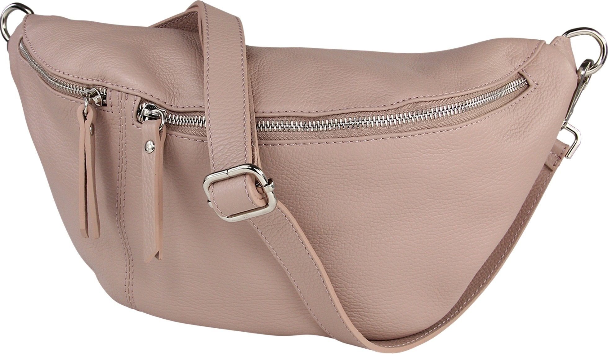 Toscanto Gürteltasche Toscanto Gürteltasche Freizeit (Gürteltasche, Gürteltasche), Damen Tasche Echtes Leder rosa, Made-In Italy