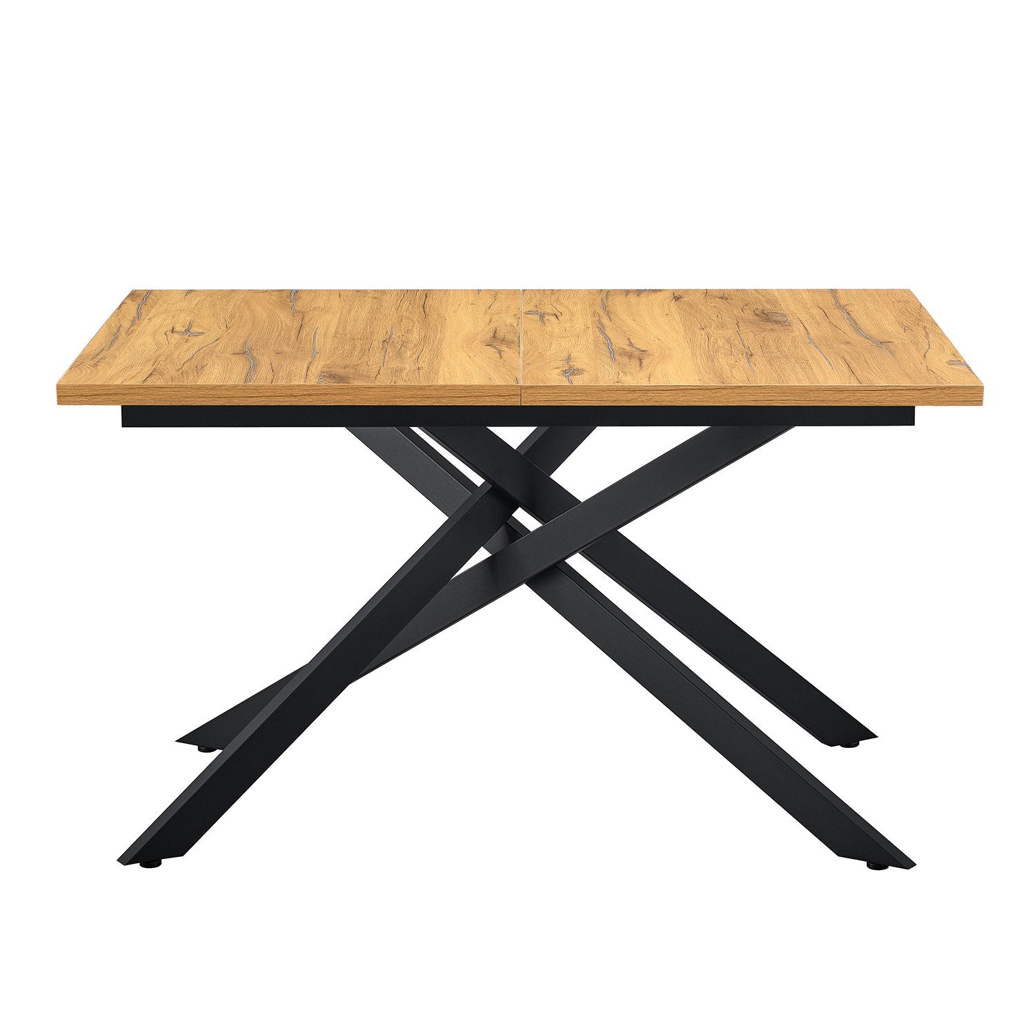B&D home Esstisch LARS, Metallgestell schwarz oder weiß, ausziehbar 120-160cm, 4-6 Personen