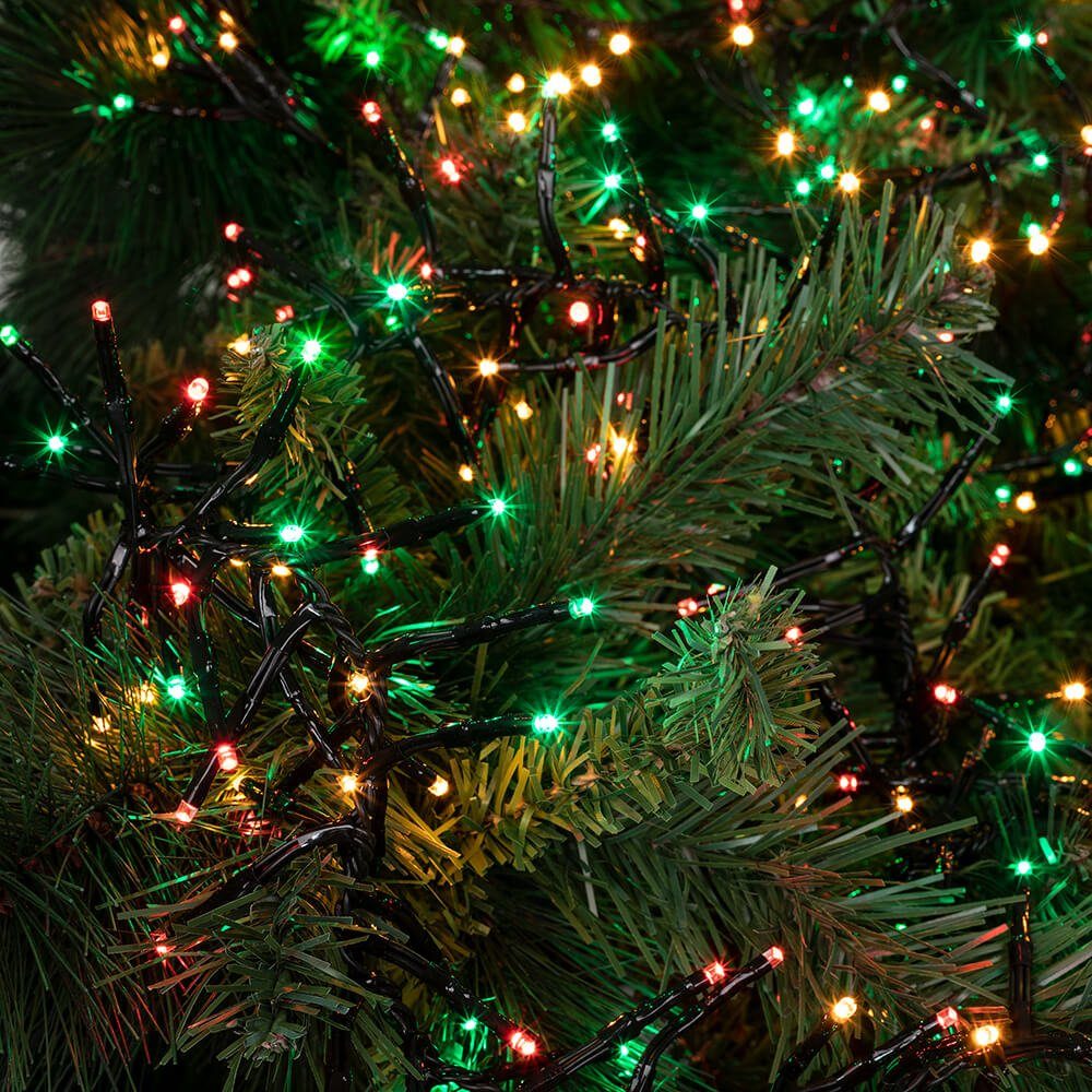 Koopman LED-Lichterkette LED-Lichterkette, Cluster, 384 warmweiße, grüne und rote LEDs