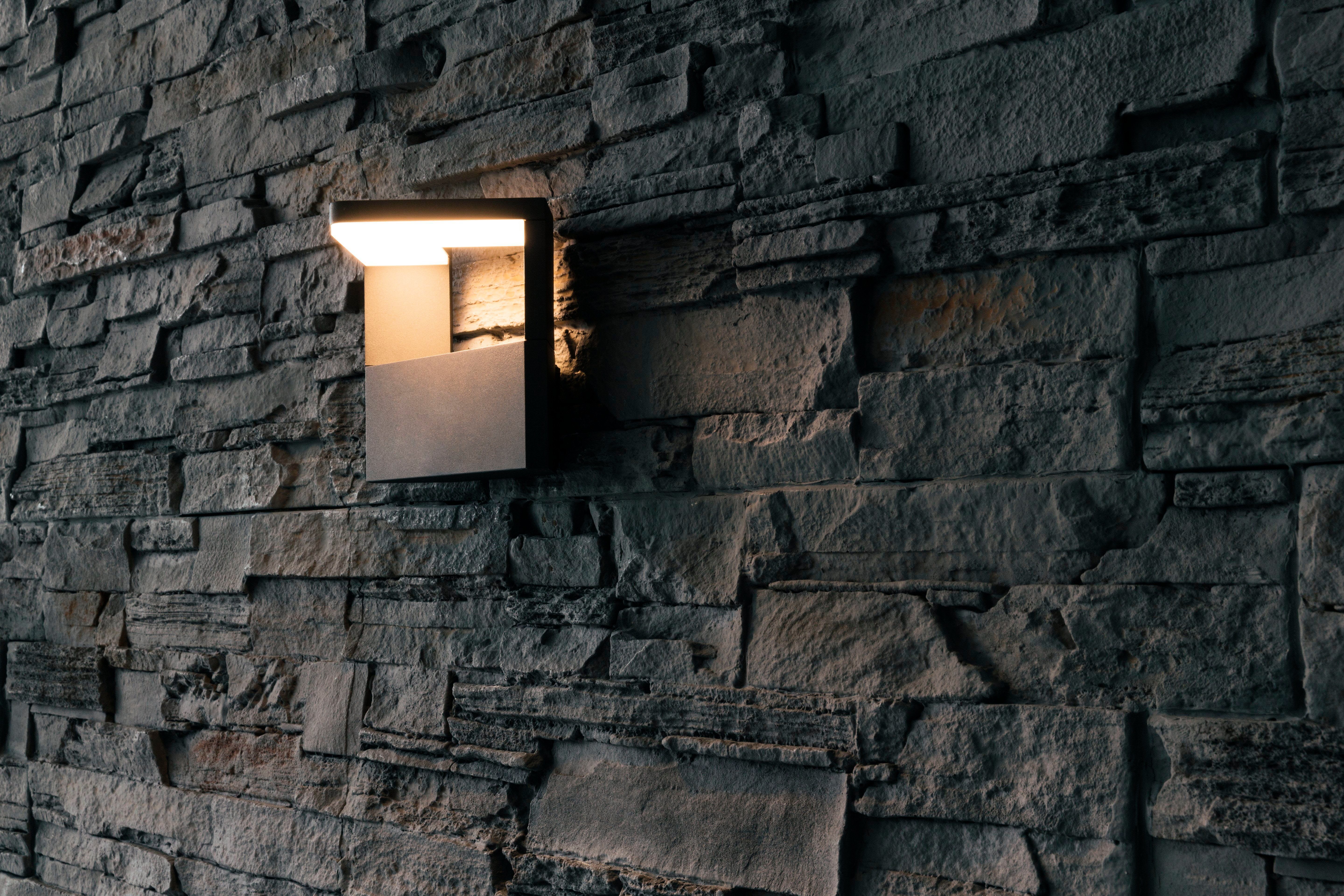 HEITRONIC Außen-Wandleuchte Bonita, LED fest integriert, Warmweiß, Wand-Außenleuchte,Lichtaustritt nach unten,hell 600 Lumen Lichtstrom