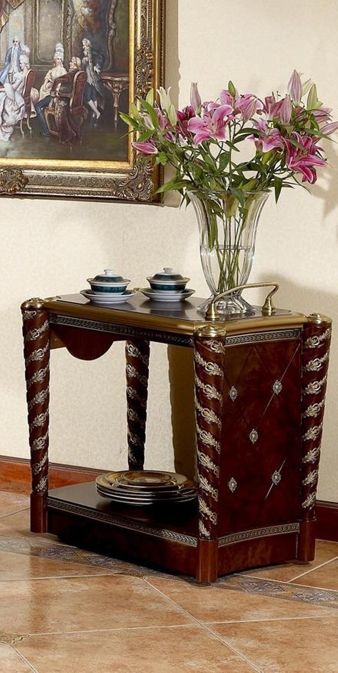 Beistelltisch, Klasse Beistelltisch Echtholz JVmoebel Antik Tisch Serviertisch Stil Luxus