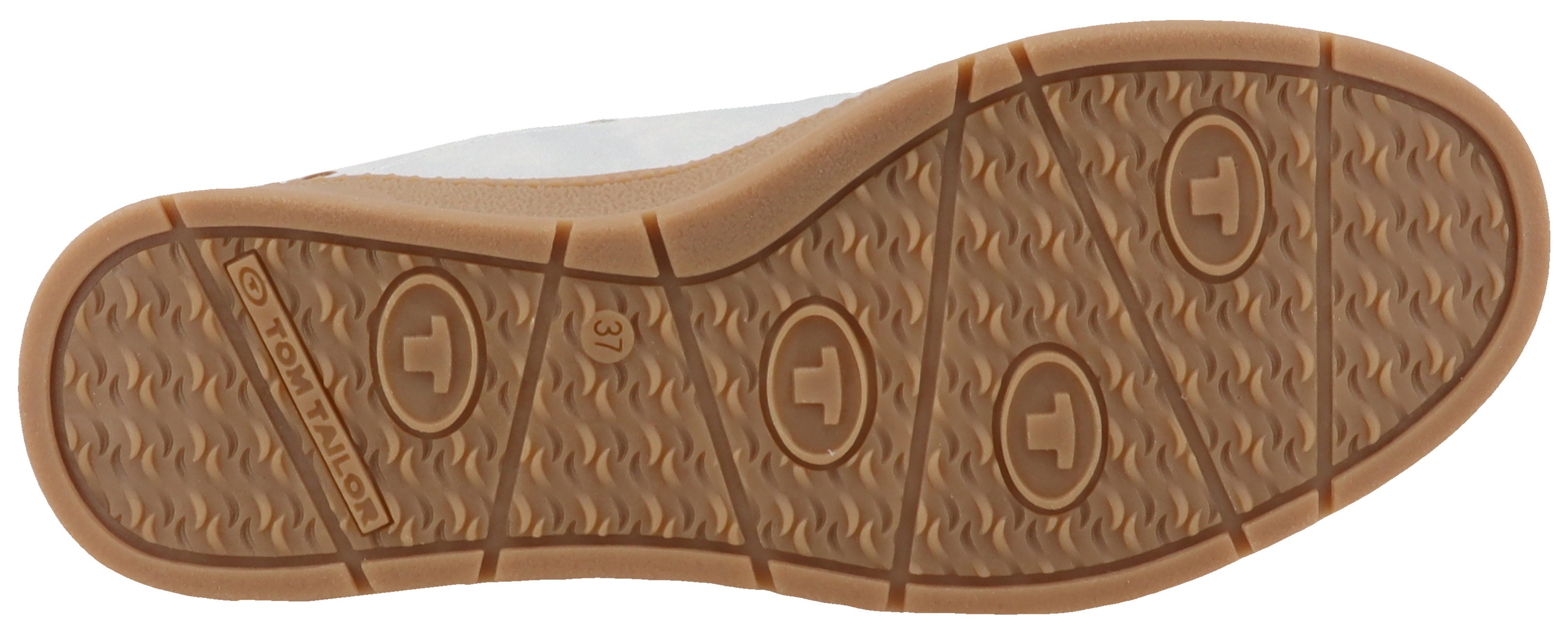 TOM TAILOR Sneaker, Schnürer, Freizeitschuh, Halbschuh mit Kontrastbesatz an der Ferse