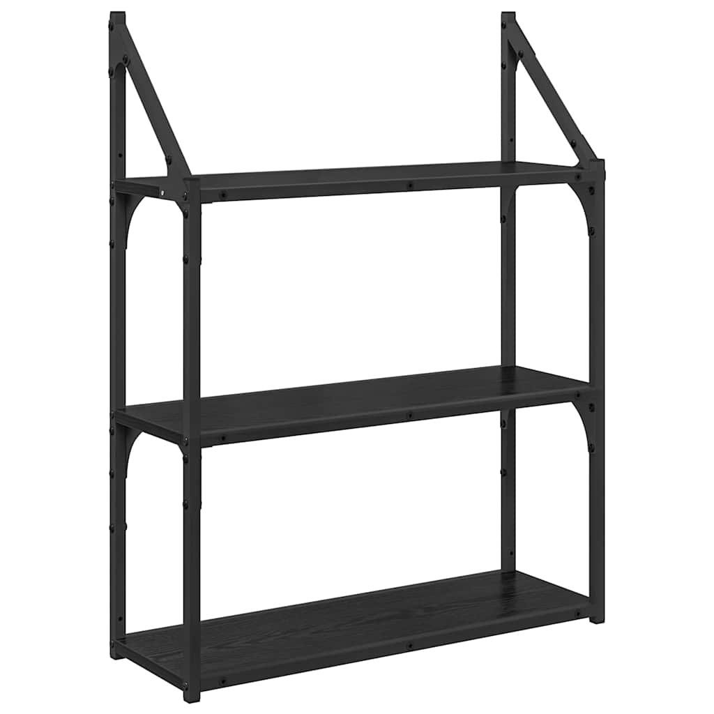 vidaXL Regal Wandregal Schwarz Eichen-Optik 60 x 21 x 78,5 cm Holzwerkstoff günstig online kaufen