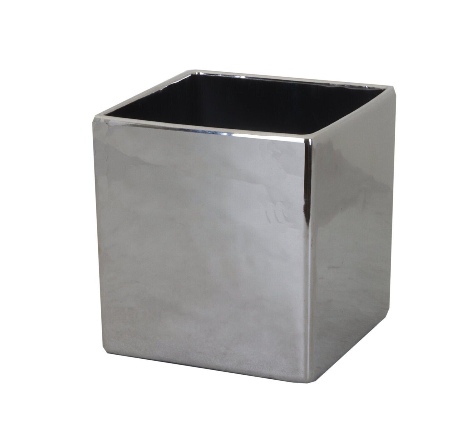 tegawo Blumenkasten Pflanztopf quadratisch hochglänzend silber günstig online kaufen