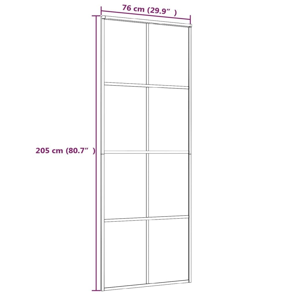 vidaXL Zimmertür Schiebetür ESG-Mattglas und Aluminium 76x205 cm Weiß