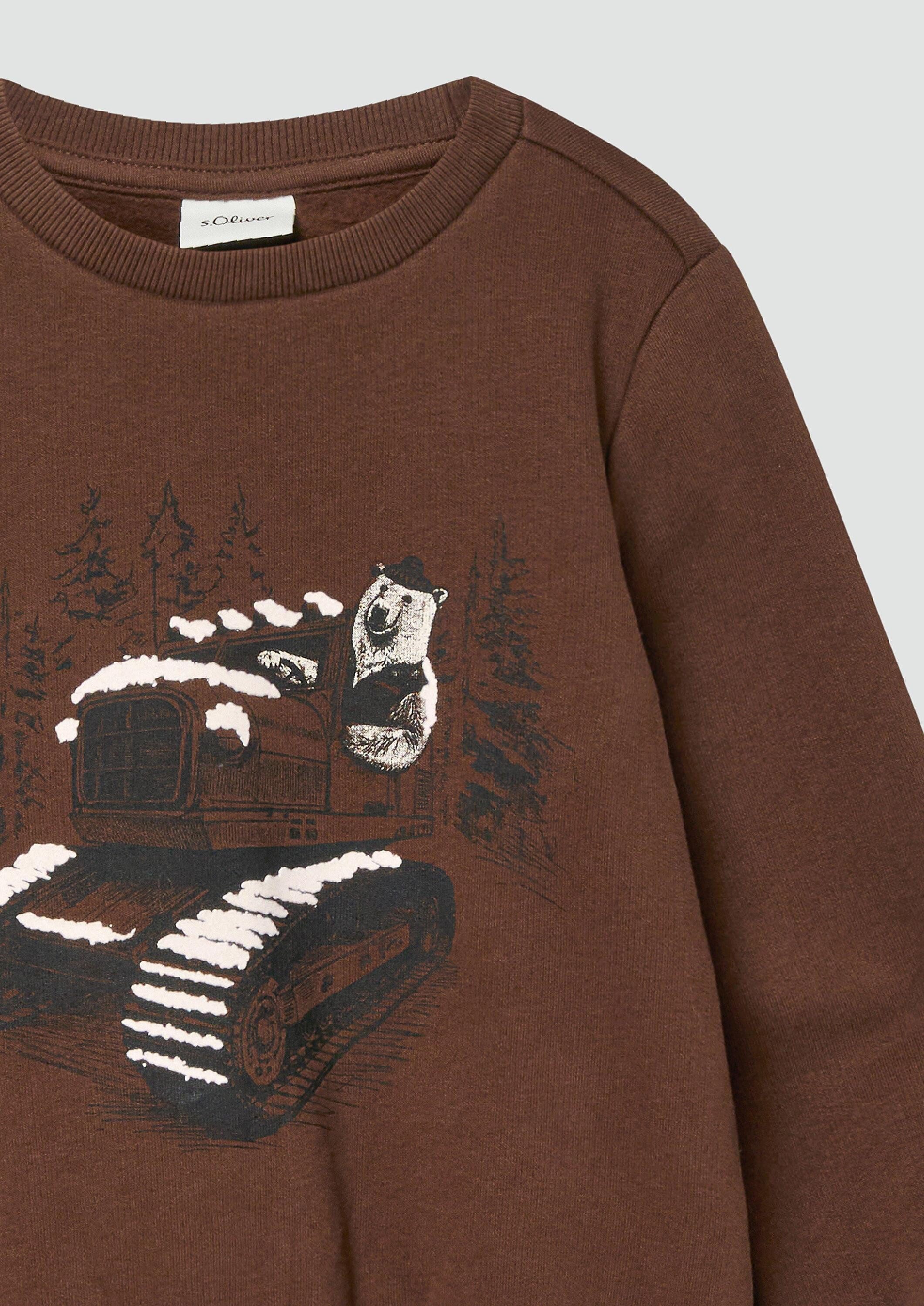 s.Oliver Sweatshirt Sweatshirt Sweatshirt mit Frontprint und kuscheliger Innenseite – Bild 4 von 4