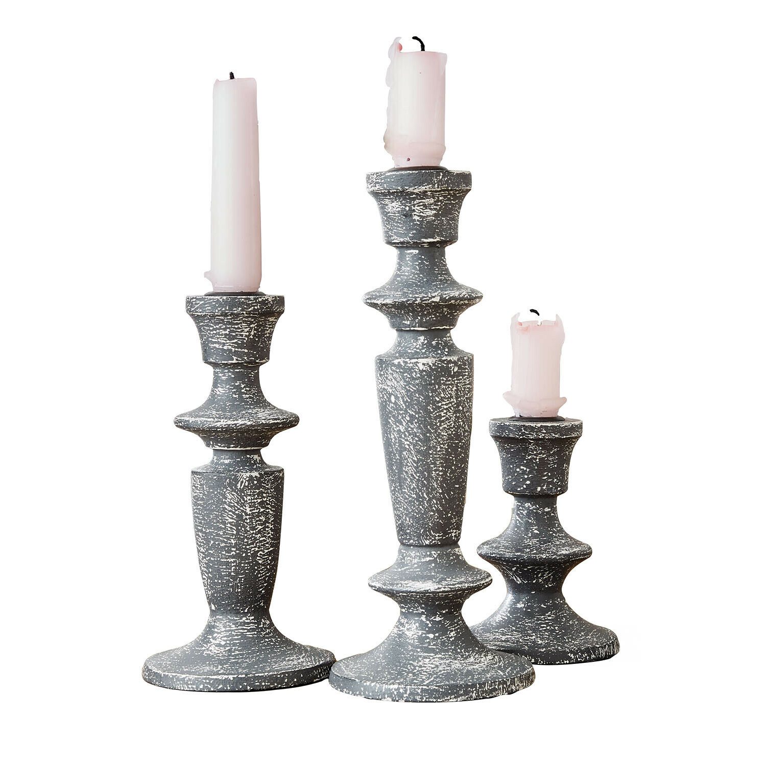Mirabeau Kerzenständer Kerzenständer 3er Set Ténébrelle antikschwarz