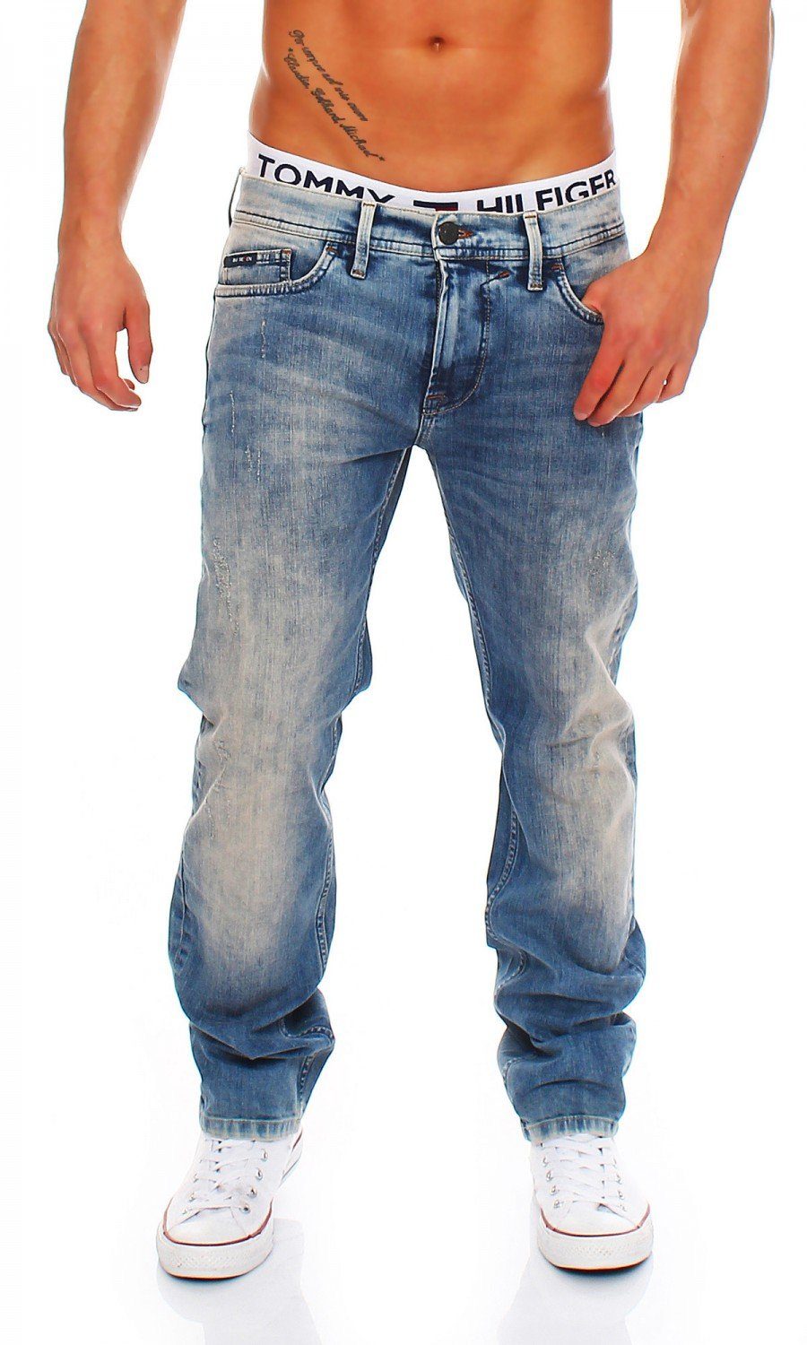 Ganz neu AUS! Big Seven Regular-fit-Jeans Morris Hose Seven Vintage Aged Herren Big Fit Jeans Regular