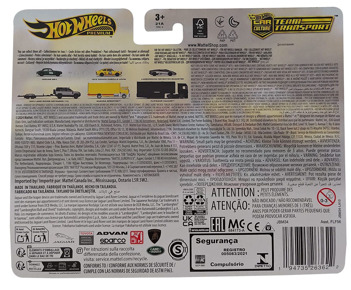 Hot Wheels Spielzeug-Transporter Hot Wheels Premium Car Culture Team Transport - 1972 Toyota Corolla Le
