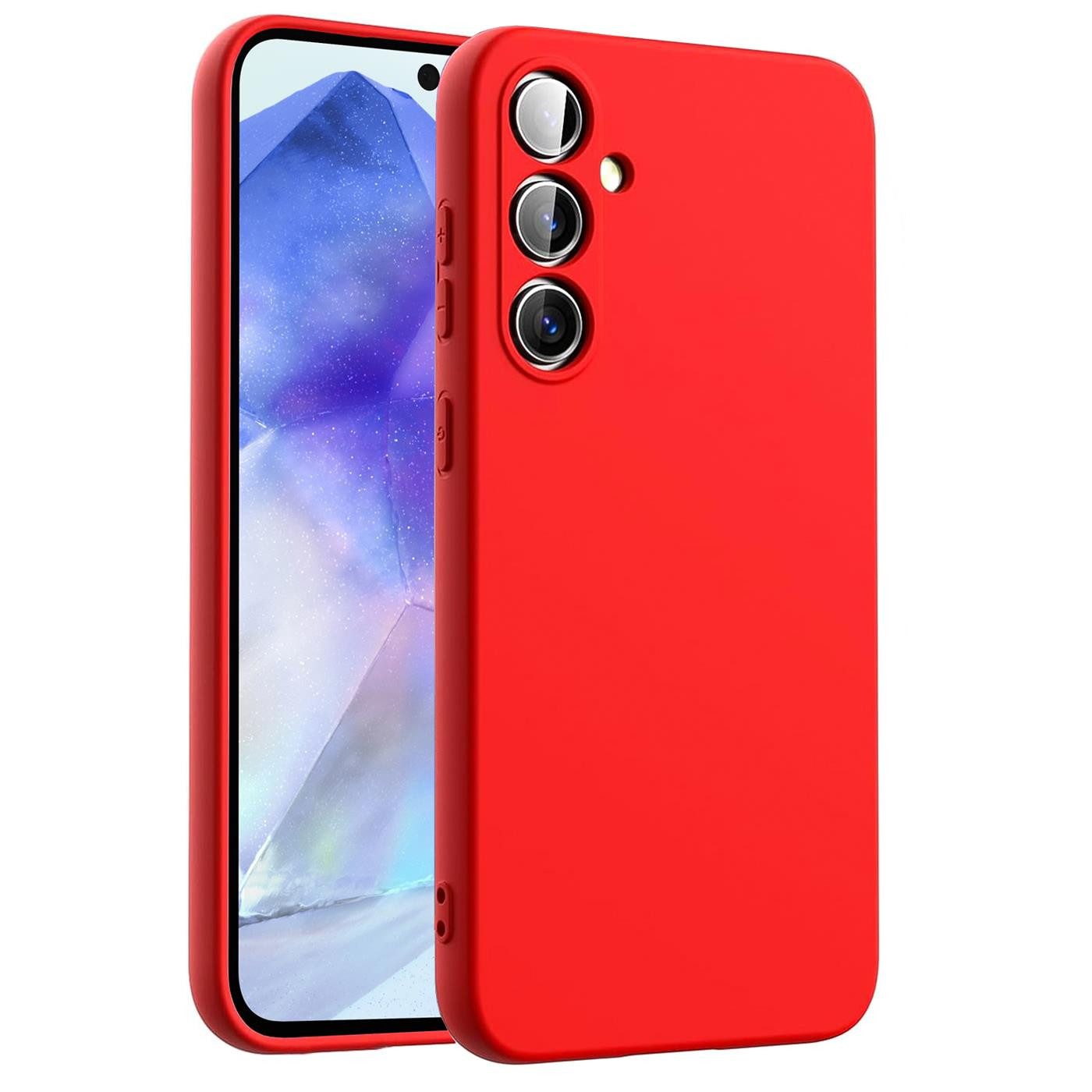 CoolGadget Handyhülle Silikon Case für das Samsung Galaxy A54 5G Slim TPU Cover 6,4 Zoll, Weiche Schutz Hülle mit Innen Fleece aus Stoff Handy Tasche