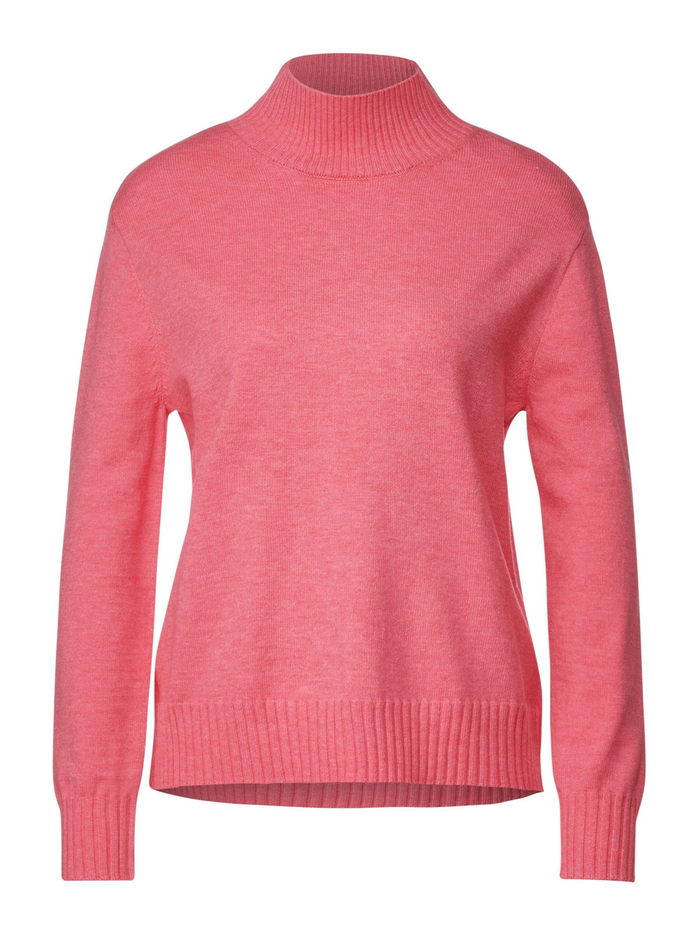 STREET ONE Strickpullover (1-tlg) Plain/ohne Details winter rose melange