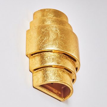 hofstein Wandleuchte »Borore« Wandlampe aus Keramik in Gold, ohne Leuchtmittel, mit Up & Down-Effekt, 1xE27, Innen mit Blattgold-Effekt