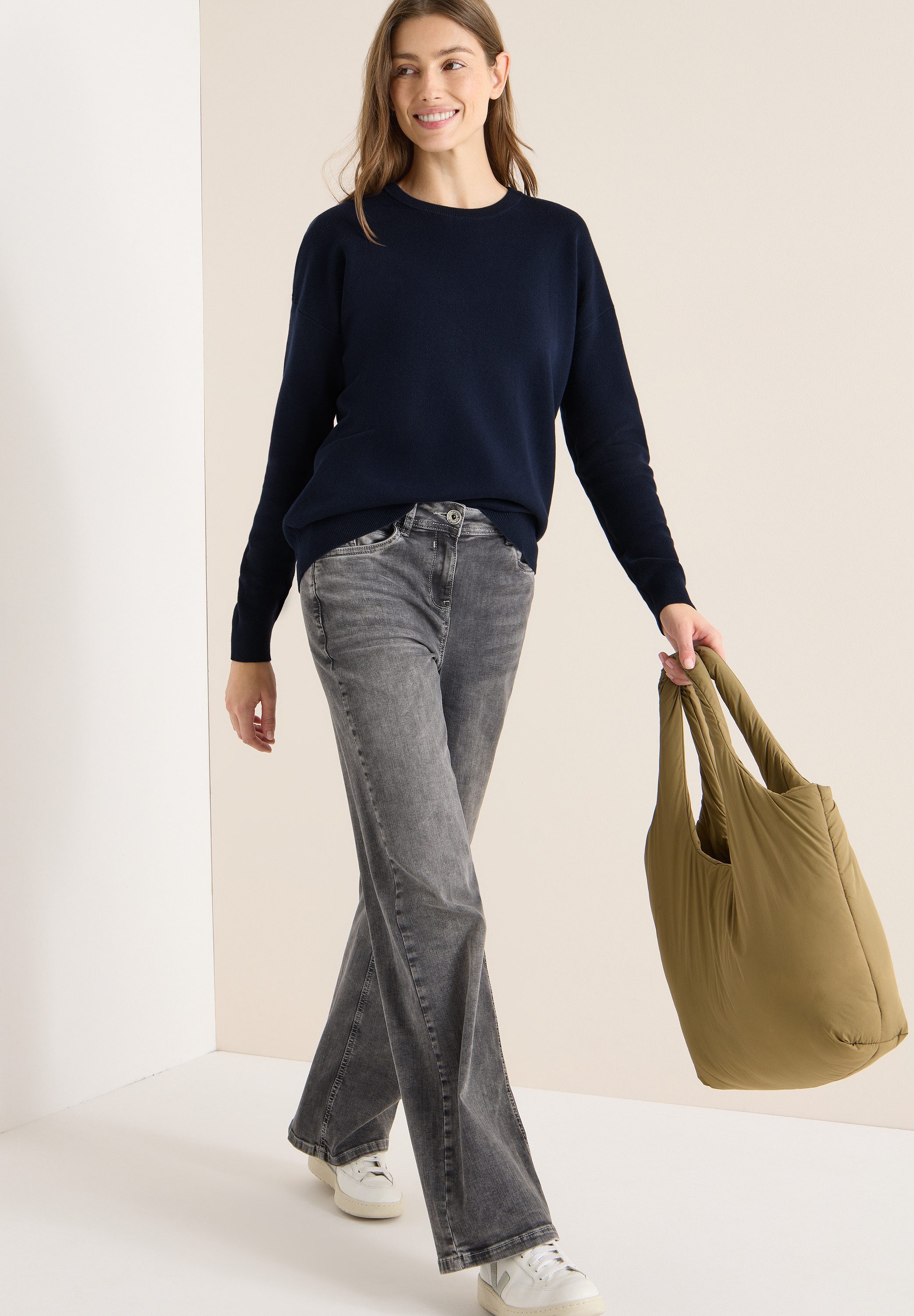 CECIL Strickpullover Sweatshirt mit Rundhals
