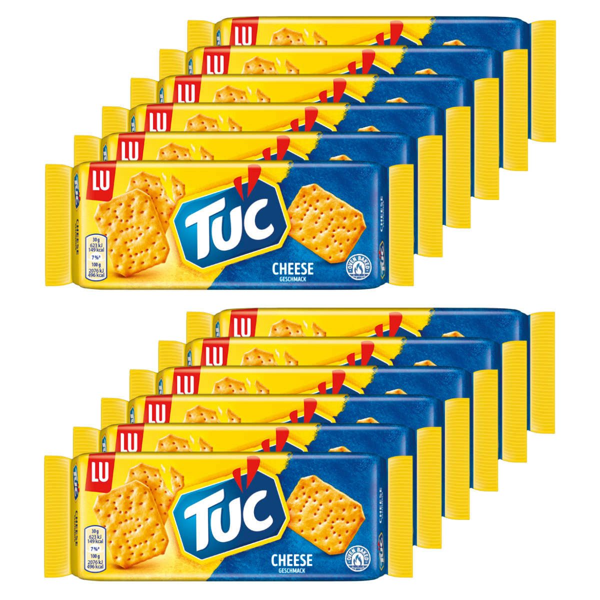 Tuc Knabberei, Tuc Cracker Cheese Snack Salzgebäck mit Käse Geschmack 100g 12er Pack