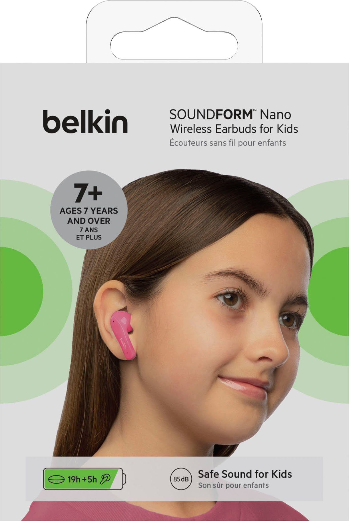 Belkin SOUNDFORM NANO Kopfhörer Kopfhörer) am wireless In-Ear-Kopfhörer pink dB Kinder 85 begrenzt; (auf 